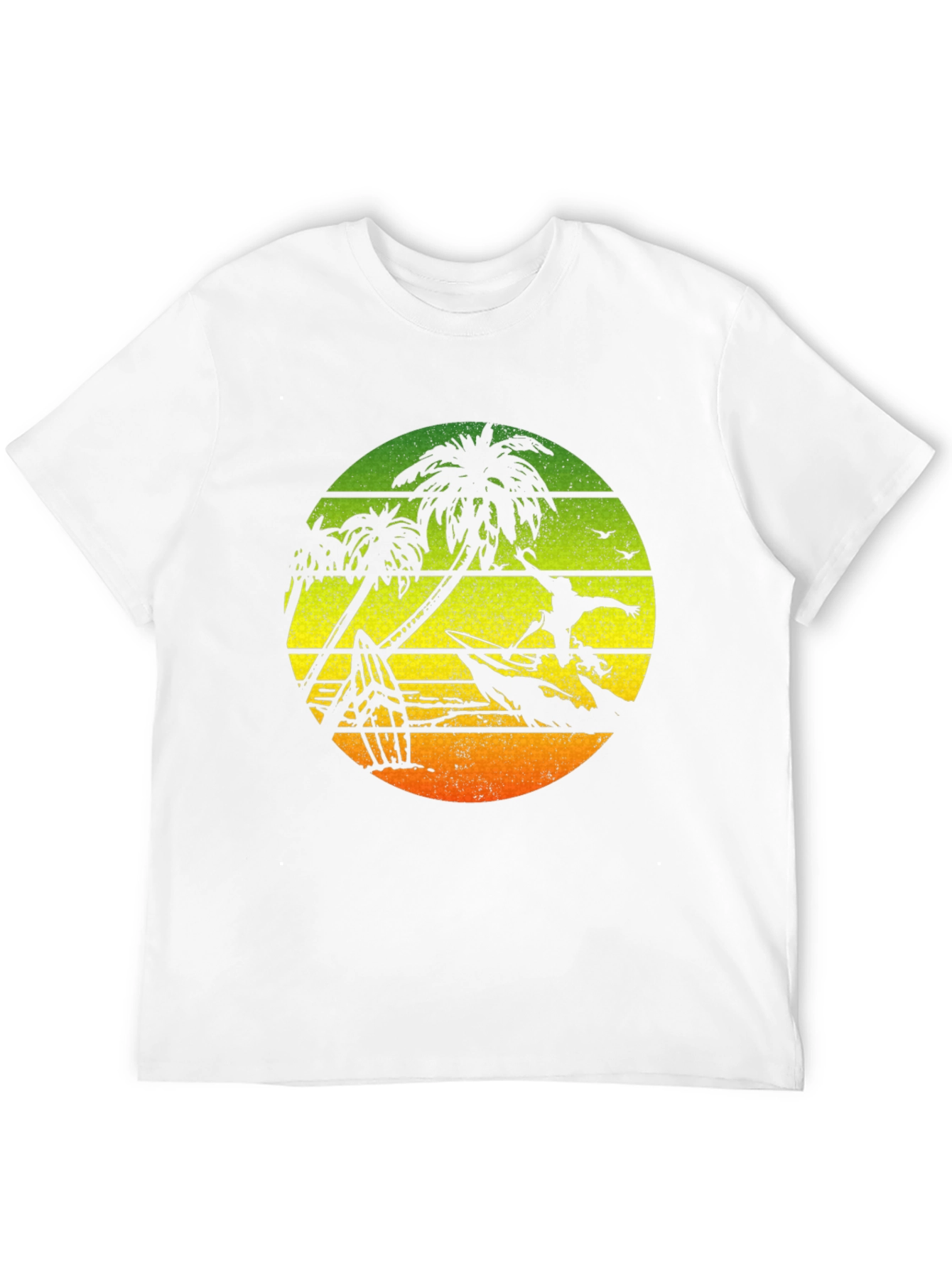 Black Surfing Palm Tree Graphic T-Shirt - Black view 12