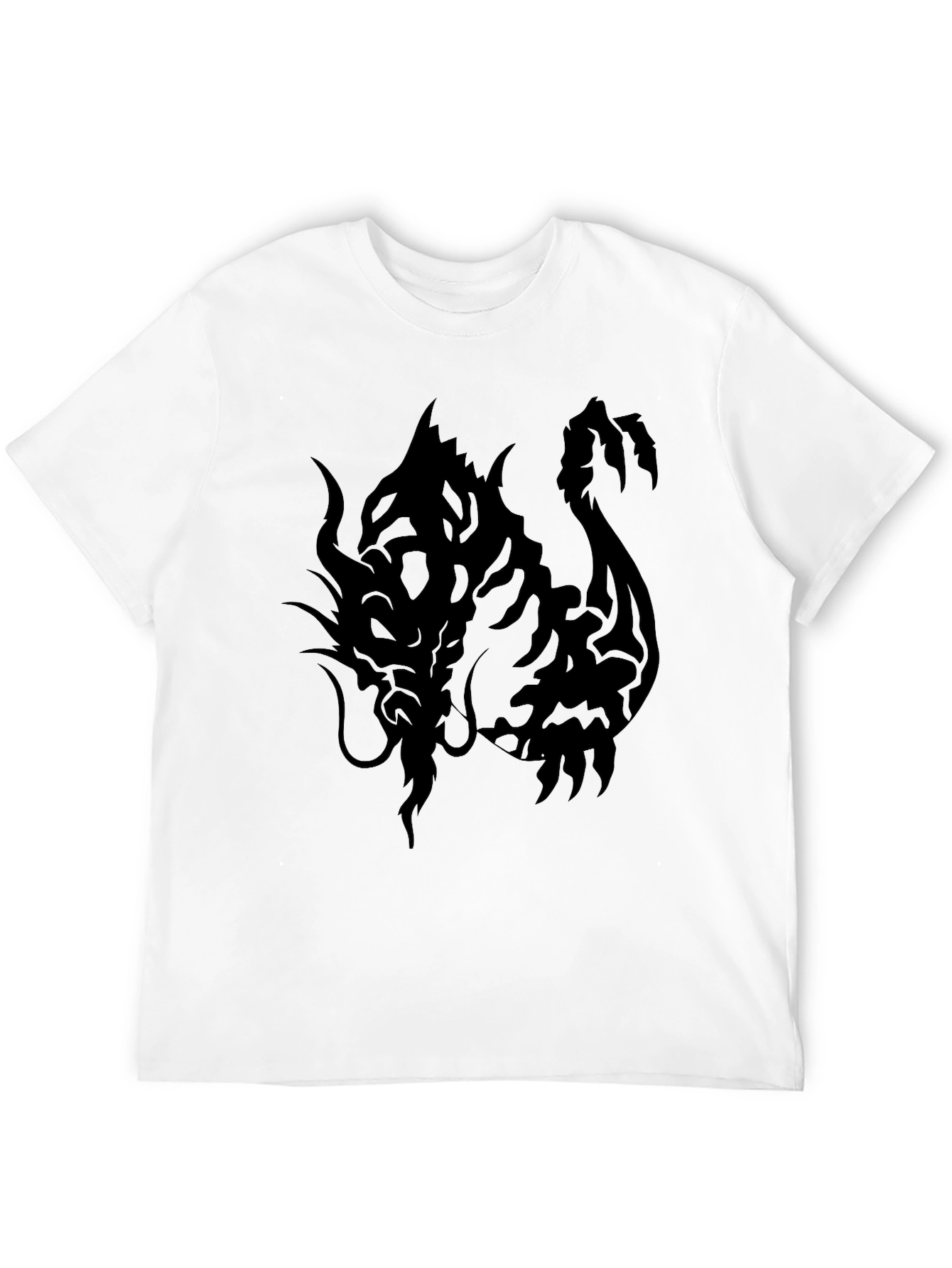Black Dragon Graphic Black T-Shirt - Men's Casual Tee view 12