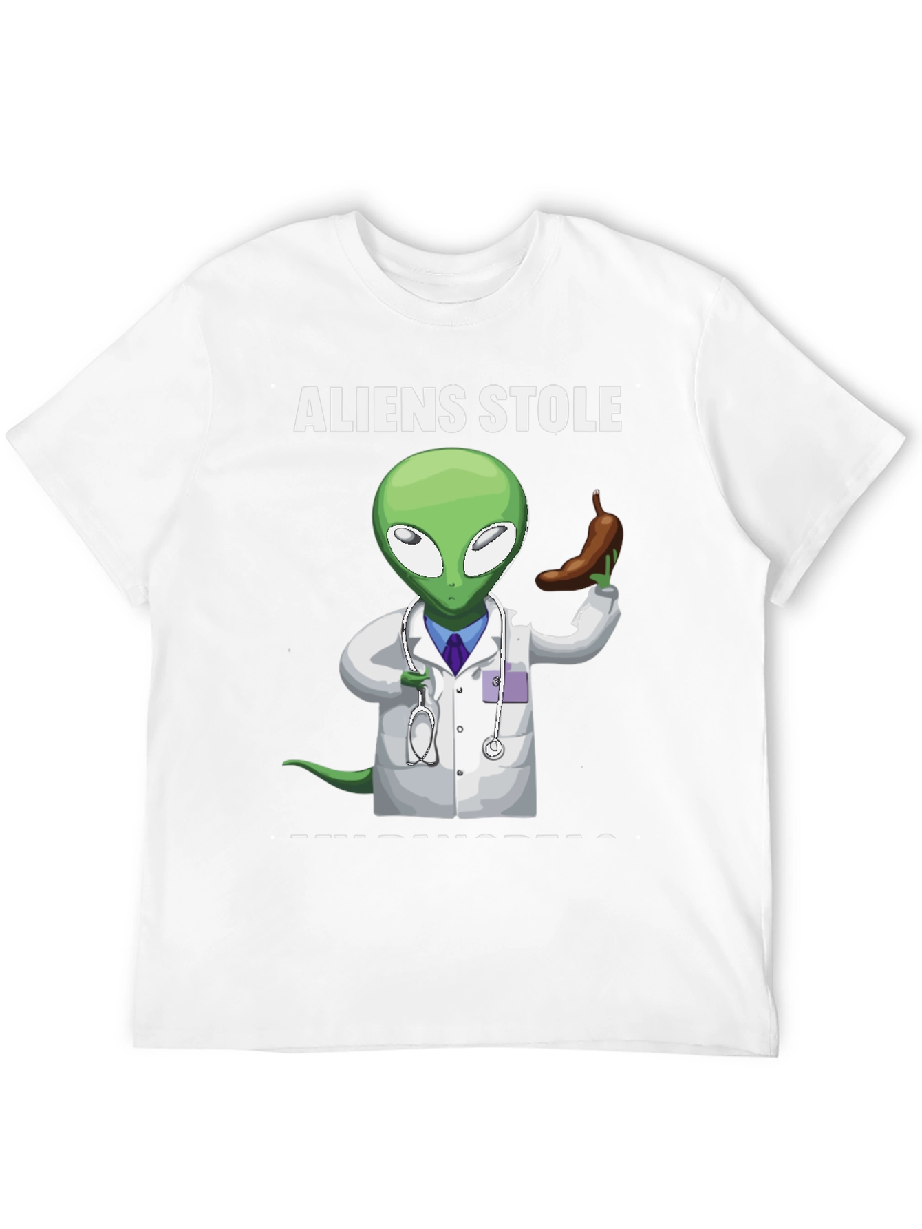 Black Aliens Stole My Pancreas Graphic T-Shirt view 12
