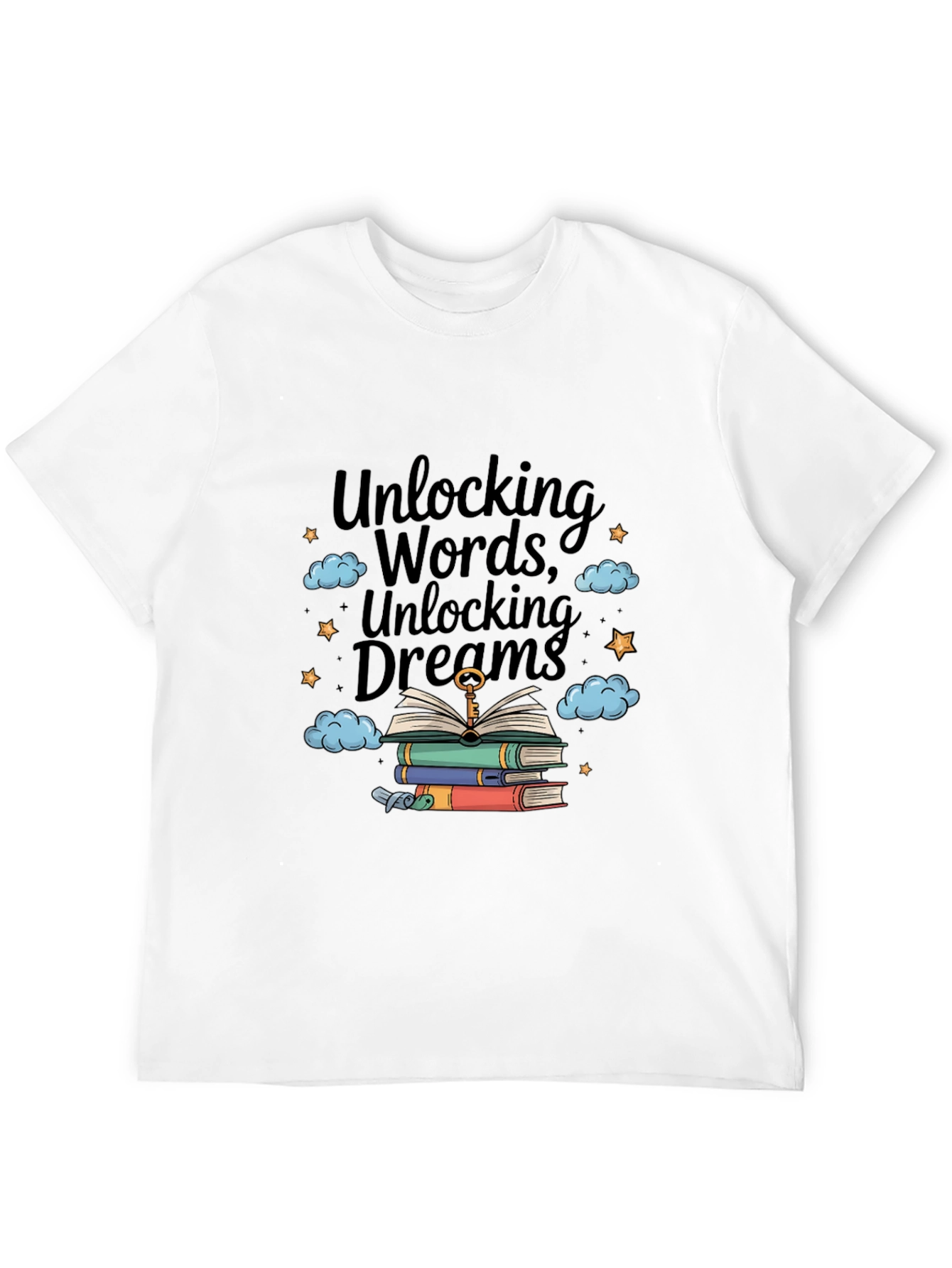 Black Unlocking Words & Dreams T-Shirt view 12