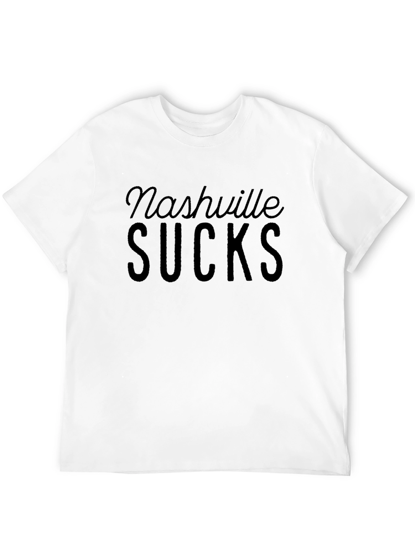 Black Nashville Sucks T-Shirt - Black Crew Neck view 12