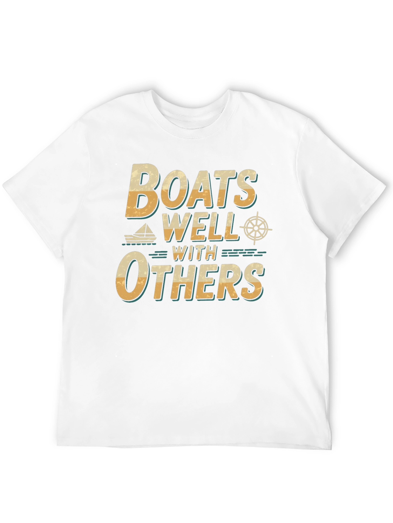 Black Boats Well With Others T-Shirt - Nautical Theme view 12