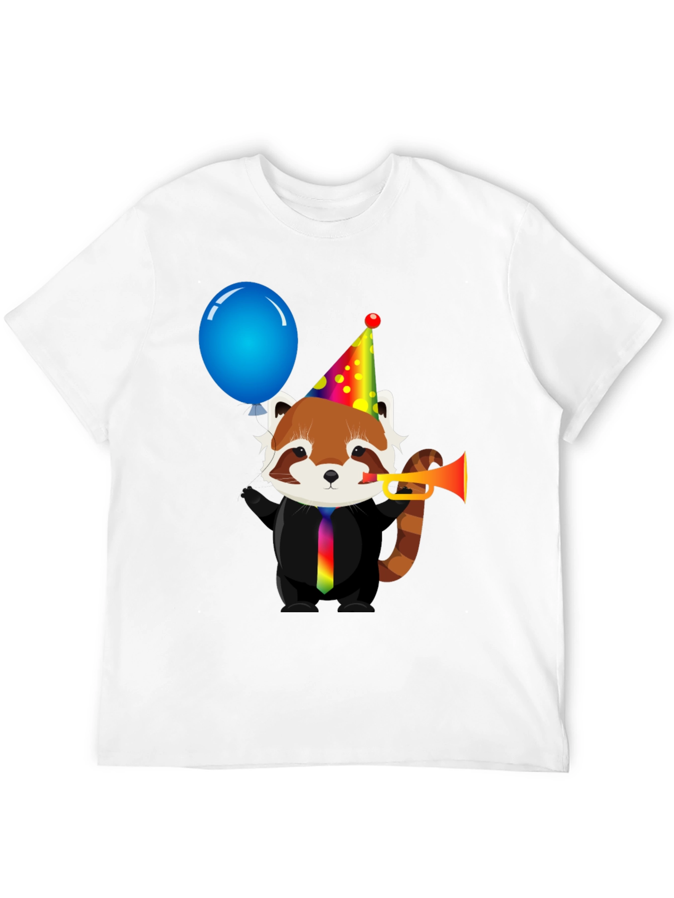 Black Party Red Panda T-Shirt - Fun & Unique Design view 12
