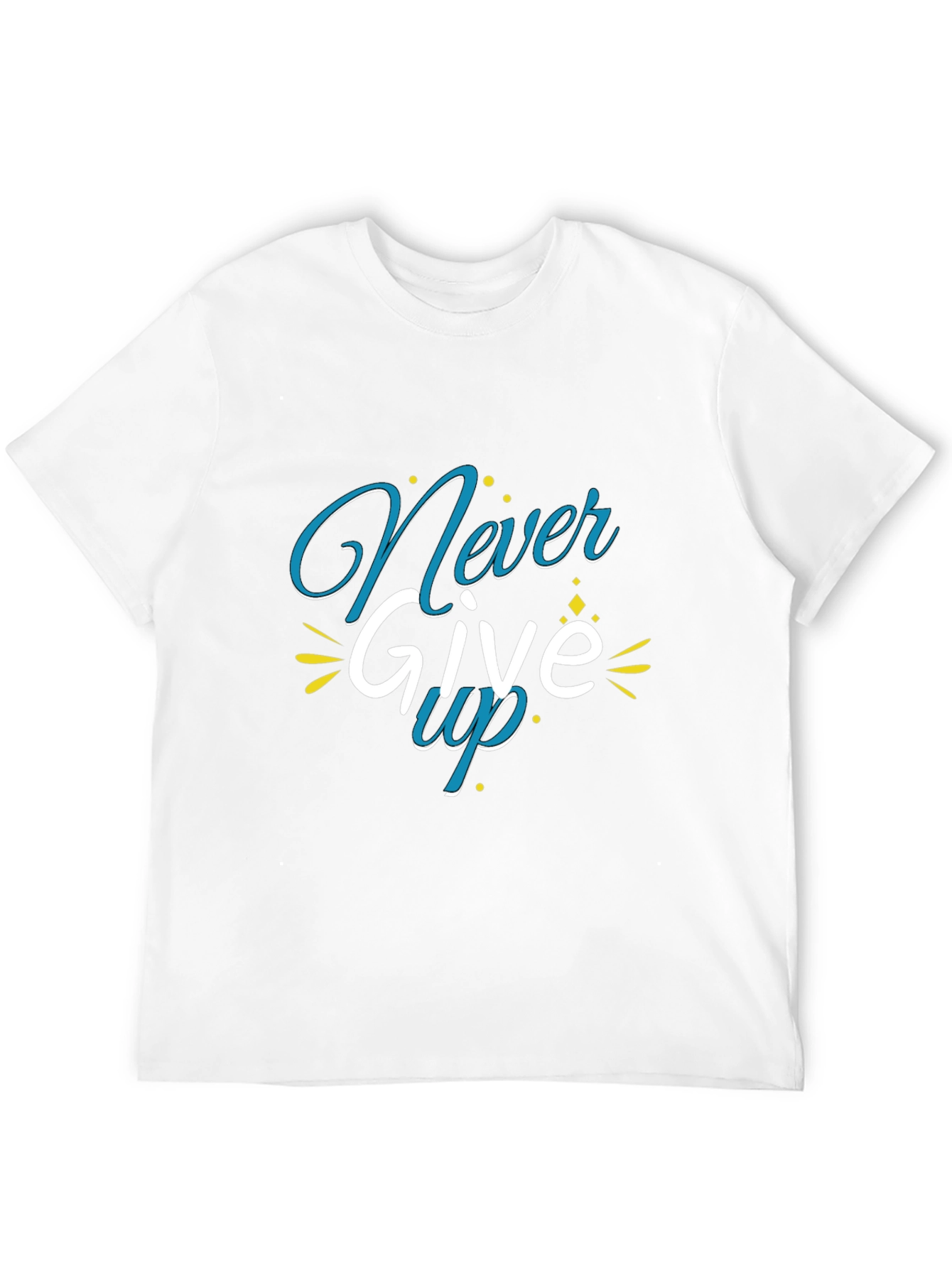 Black Never Give Up Graphic Print Black T-Shirt view 12