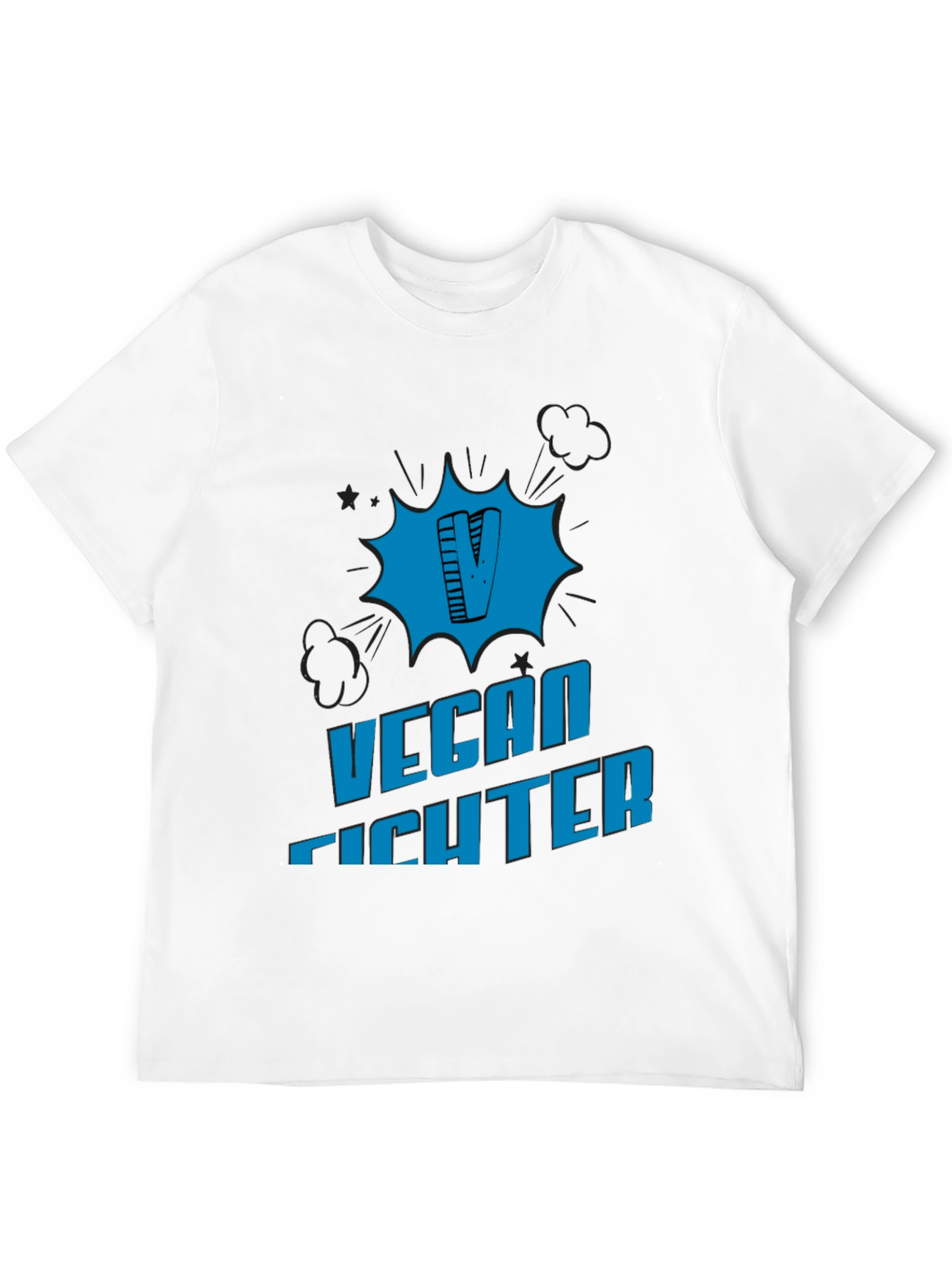 Black Vegan Fighter Graphic Tee view 12