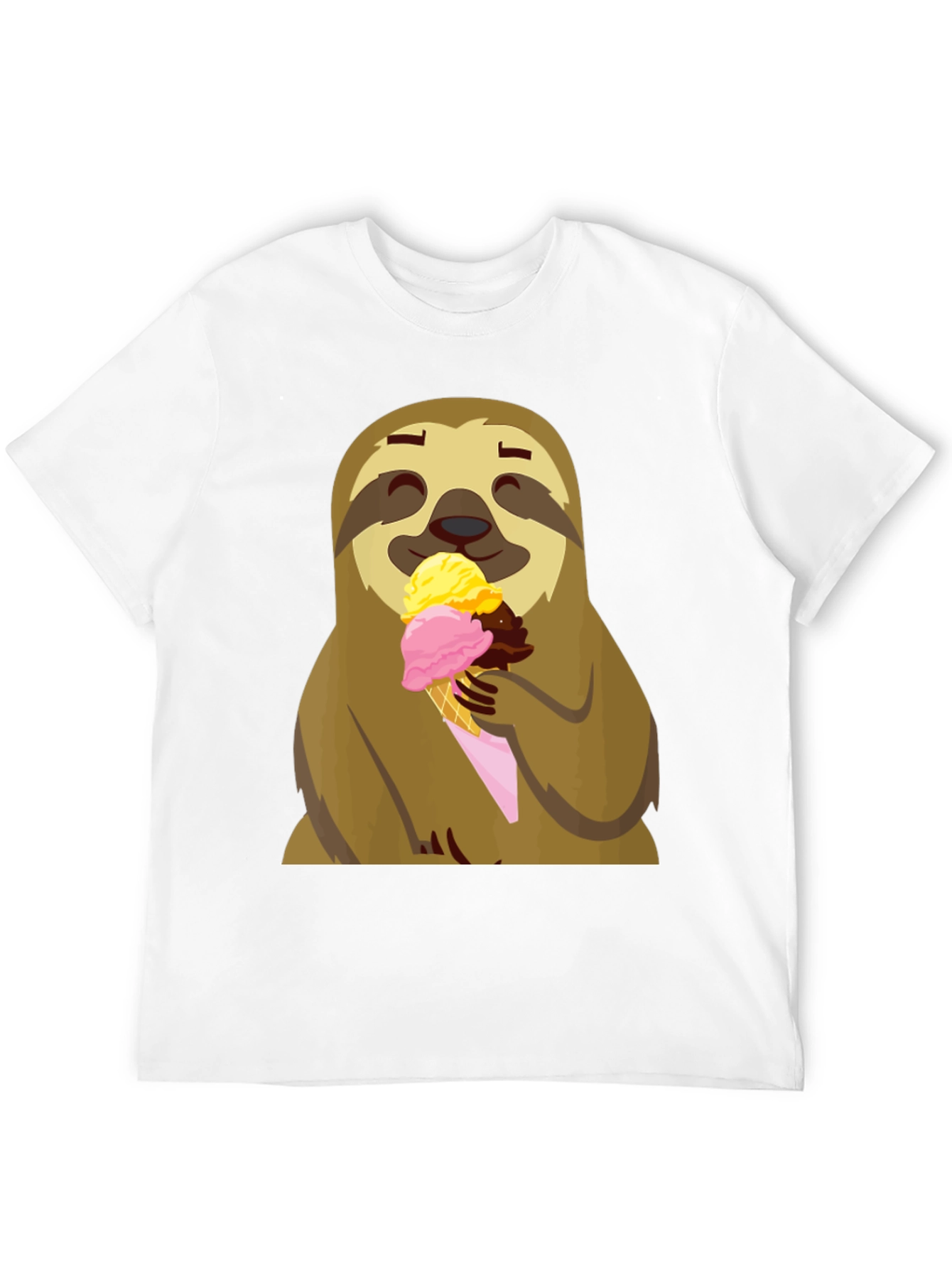 Black Sloth Eating Ice Cream Graphic Tee - Black view 12