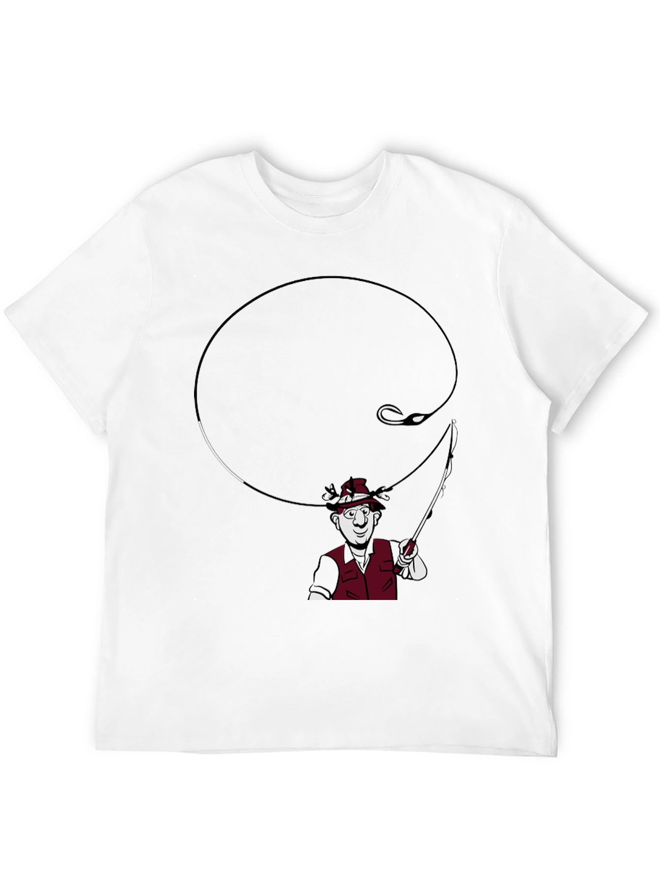 Black Fishing Cartoon Graphic T-Shirt view 12