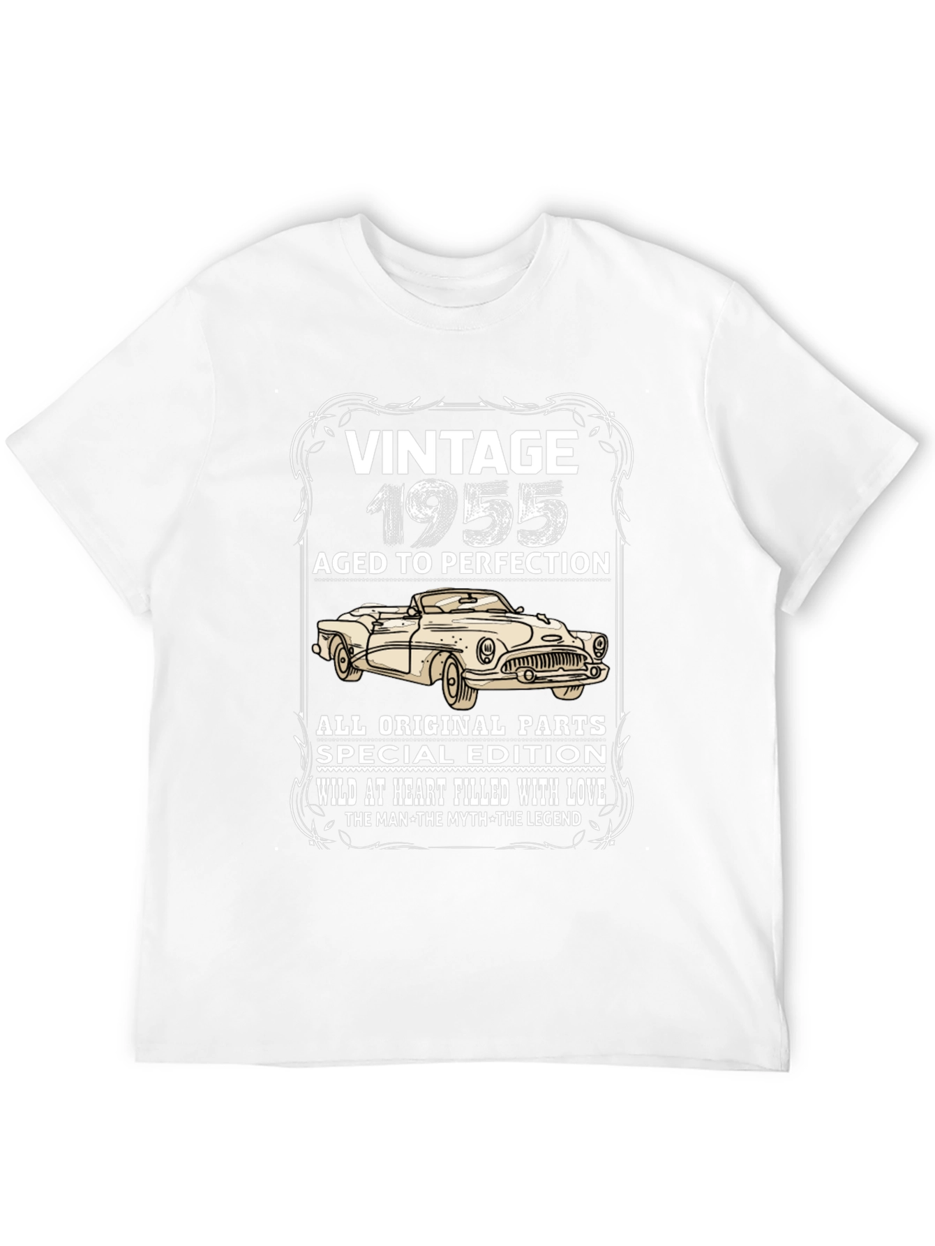 Black Vintage 1955 Aged To Perfection Car T-Shirt view 12