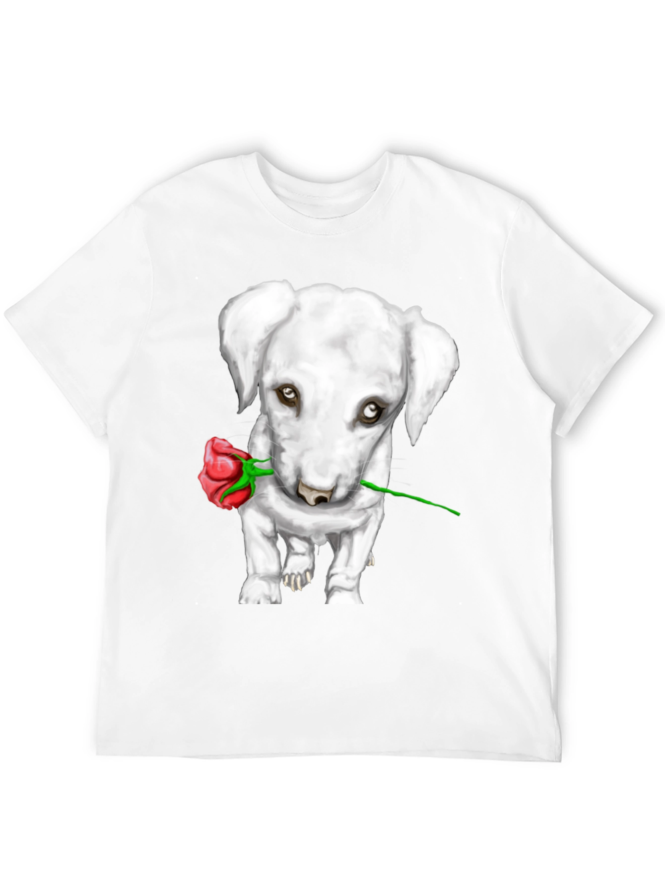 Black Dog with Rose Graphic Tee view 12