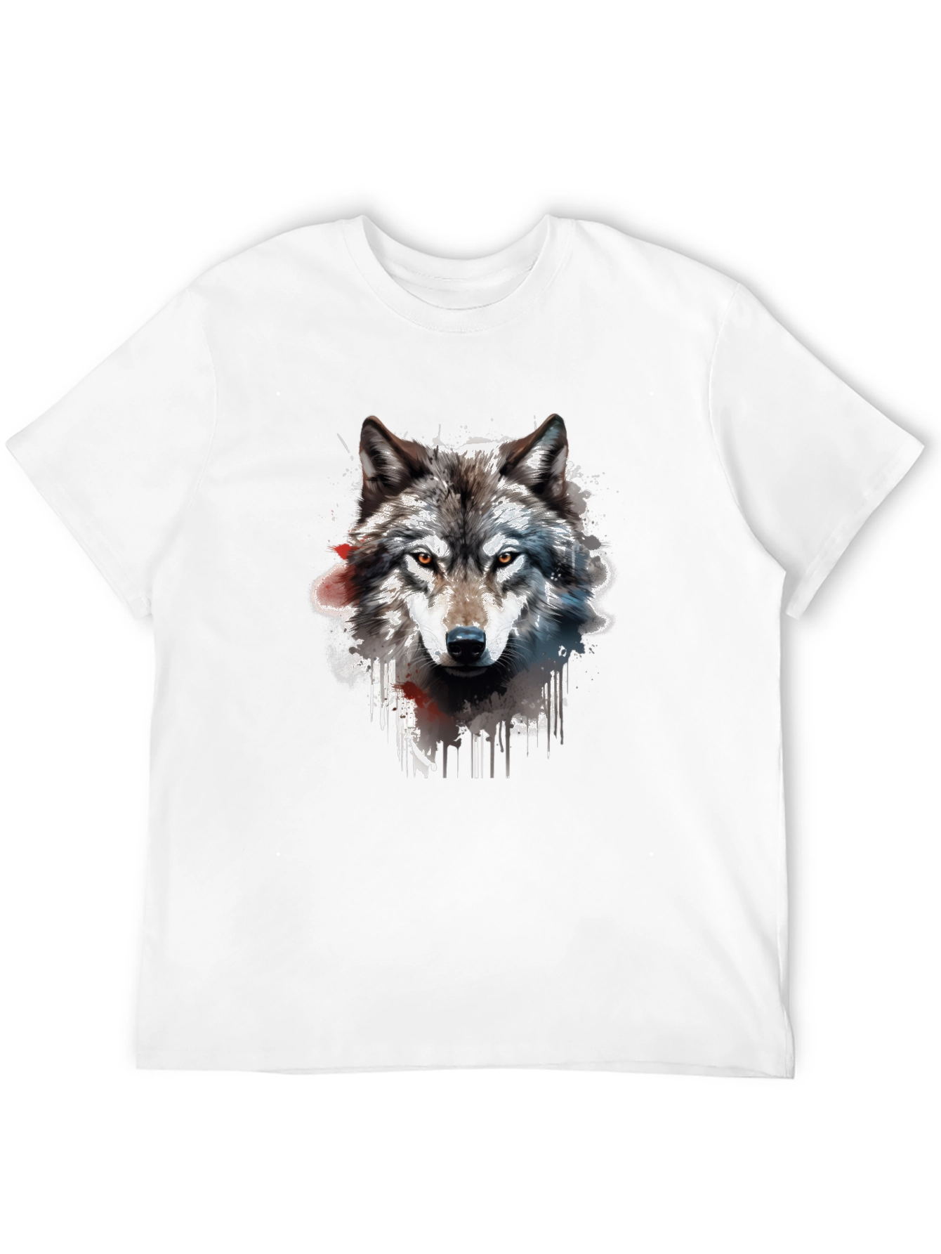 Black Wolf Graphic Print Black T-Shirt view 12