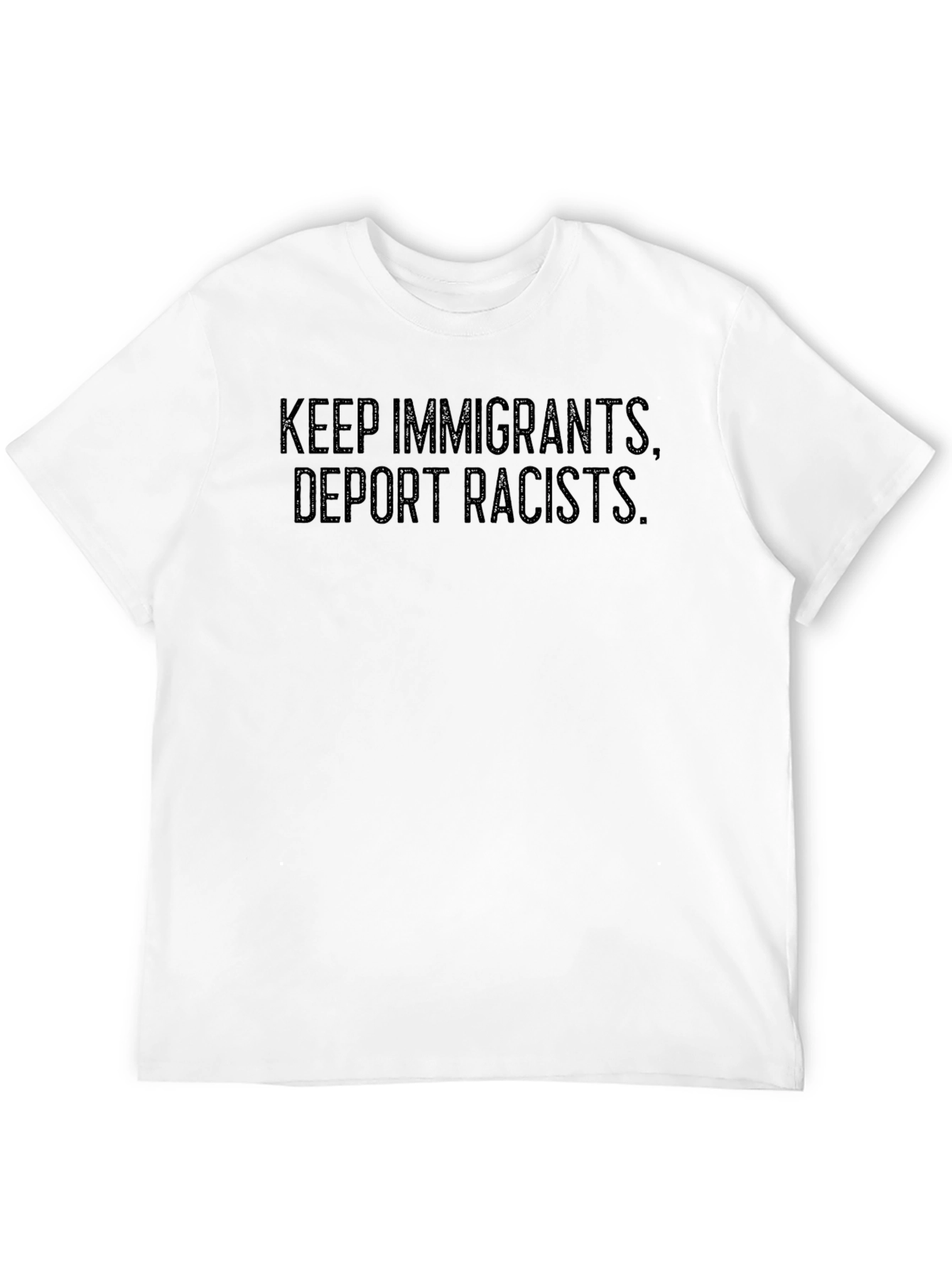 Black Keep Immigrants, Deport Racists T-Shirt view 12