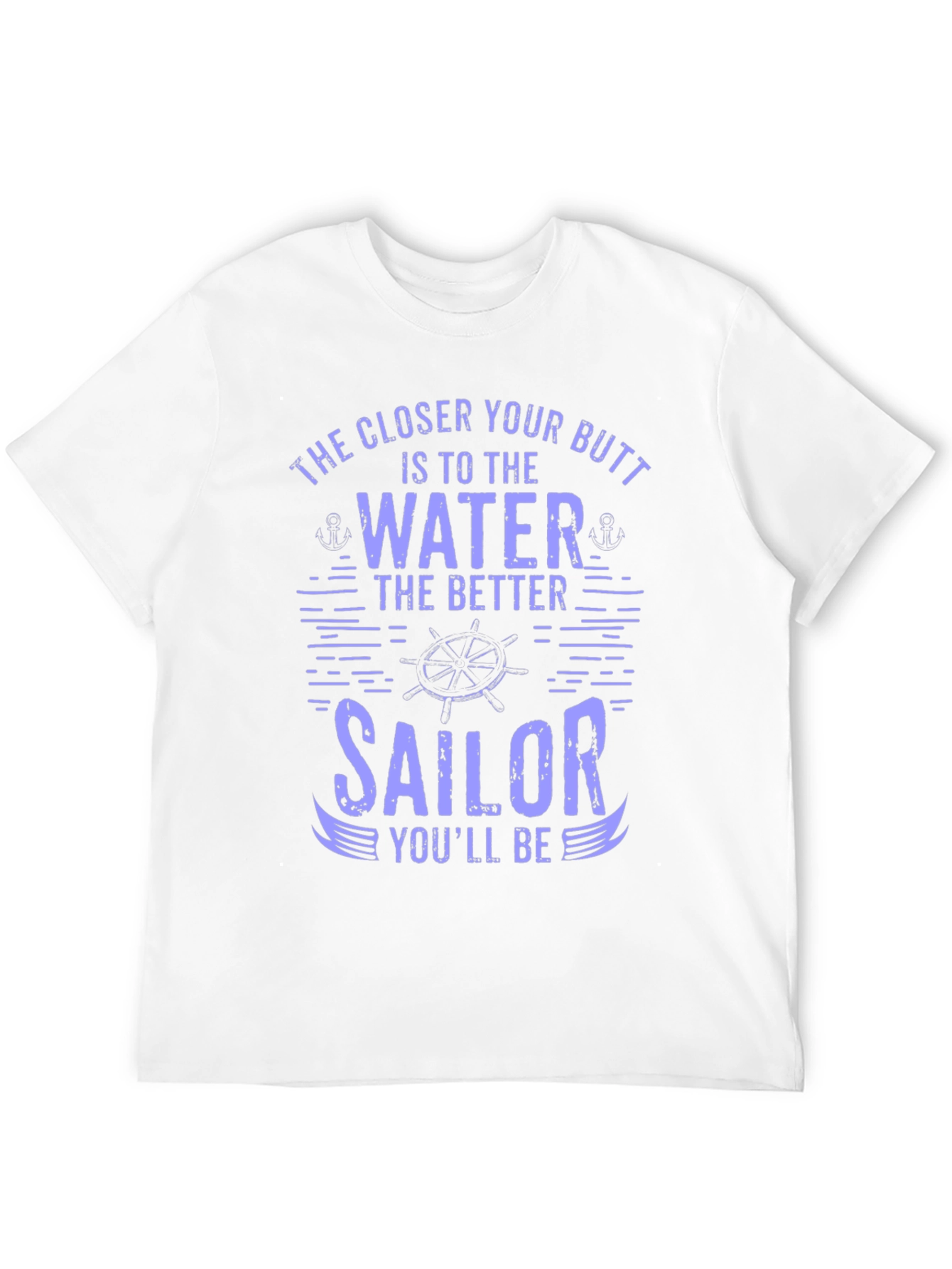 Black Funny Sailor T-Shirt - Butt Near Water view 12