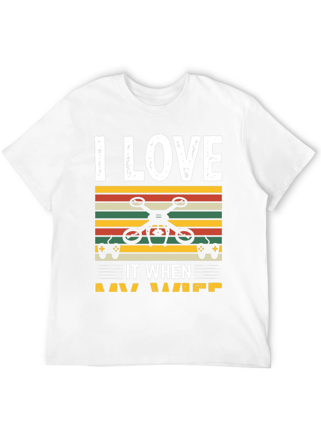 Black I Love It When My Wife Lets Me Fly RC Drone T-Shirt view 12