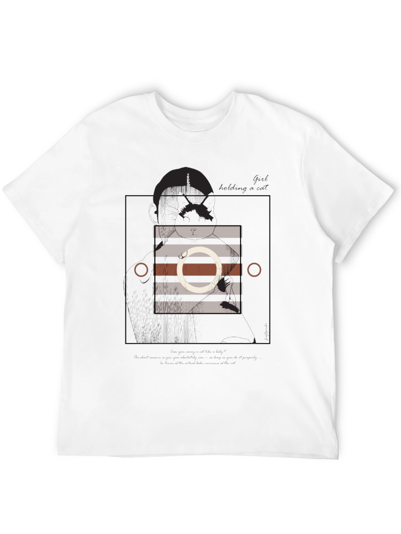 Black Abstract Graphic Tee - Modern Black T-Shirt view 12