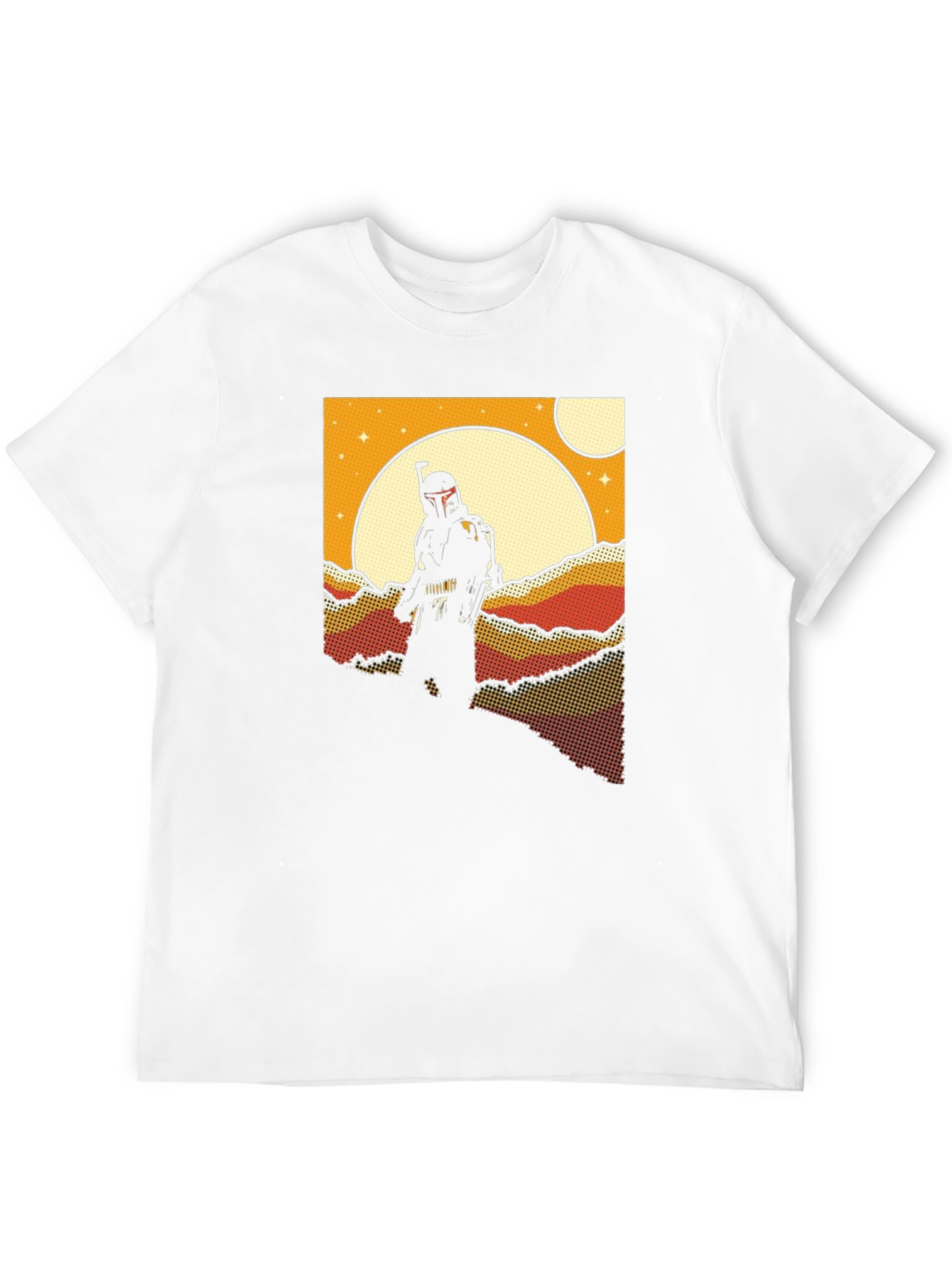 Black Retro Sci-Fi T-Shirt: Bounty Hunter Scene view 12