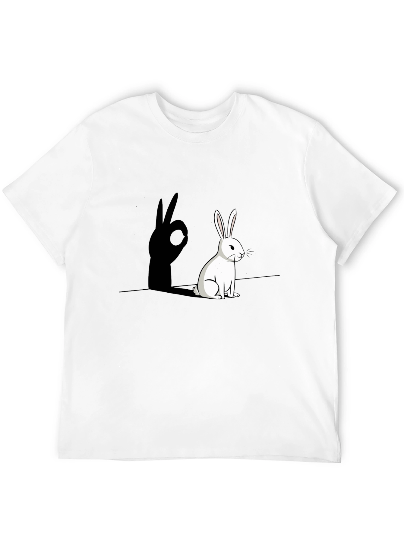 Black Rabbit Shadow Hand Sign Graphic Tee view 12
