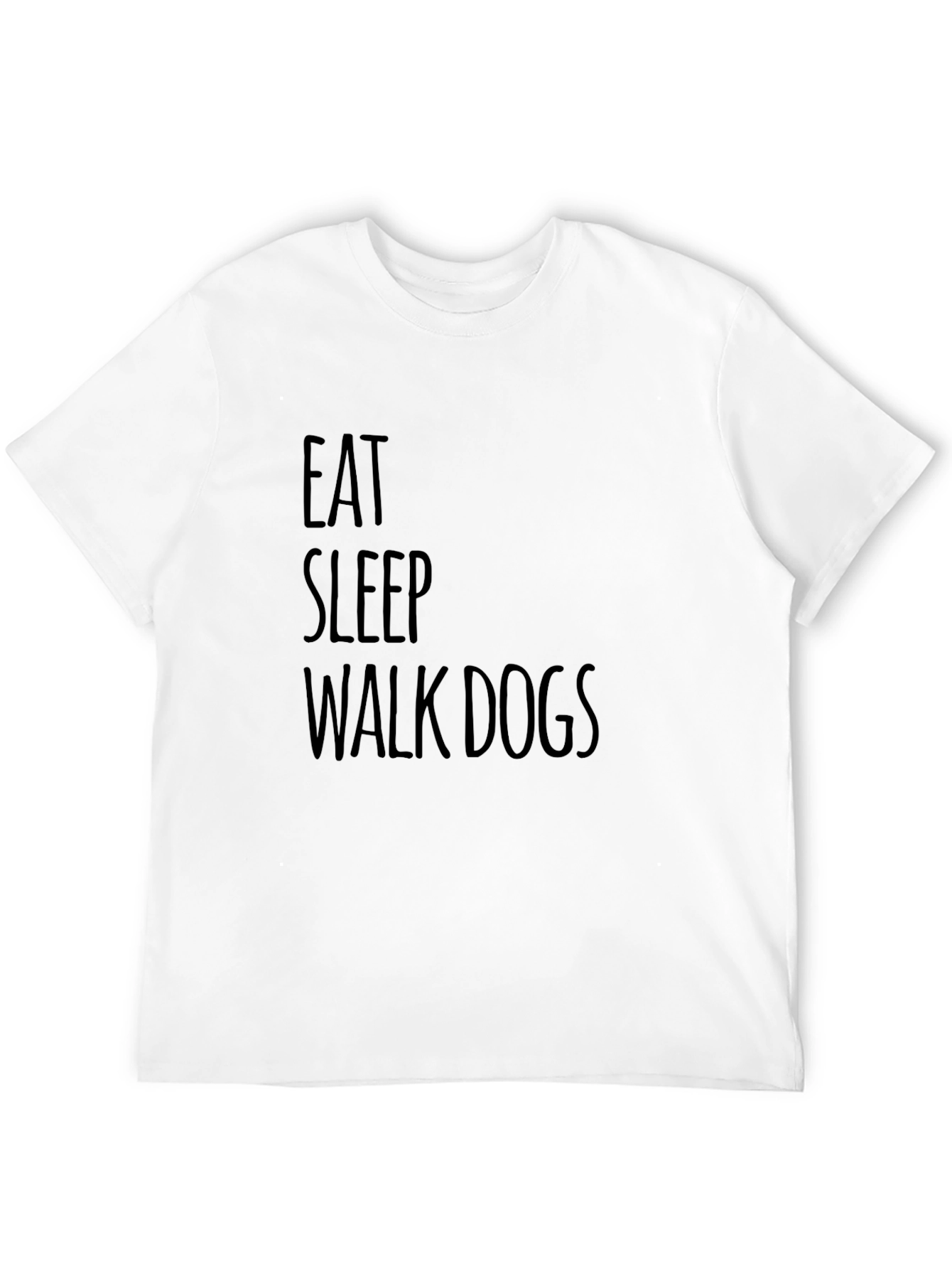 Black Eat Sleep Walk Dogs Graphic Tee - Black Casual T-Shirt view 12