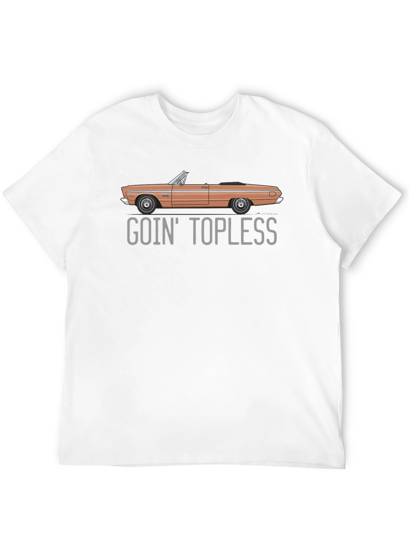 Black Goin' Topless Car Graphic Black T-Shirt view 12