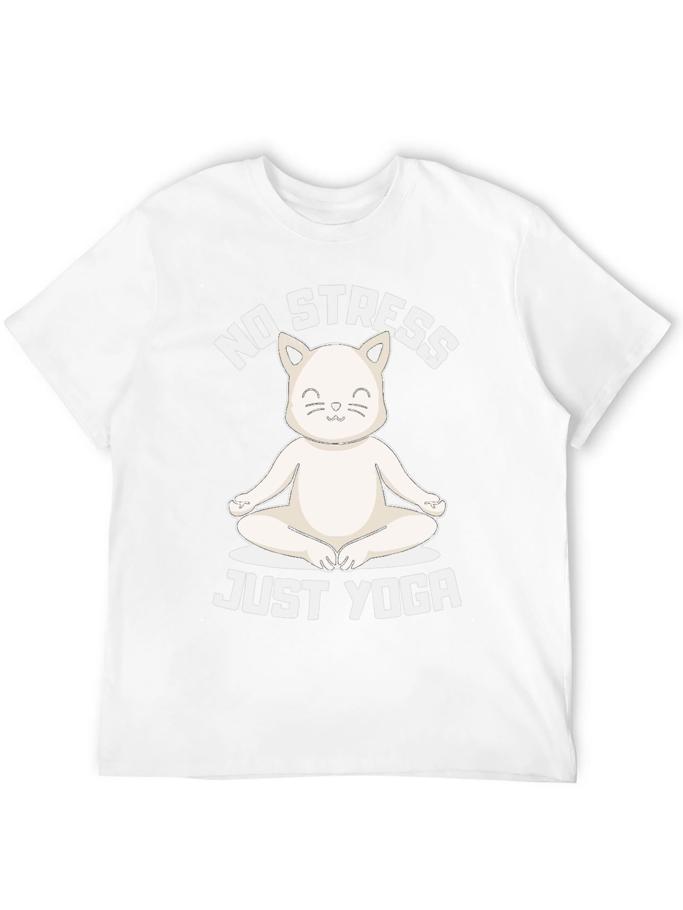 Black No Stress Just Yoga Cat T-Shirt view 12