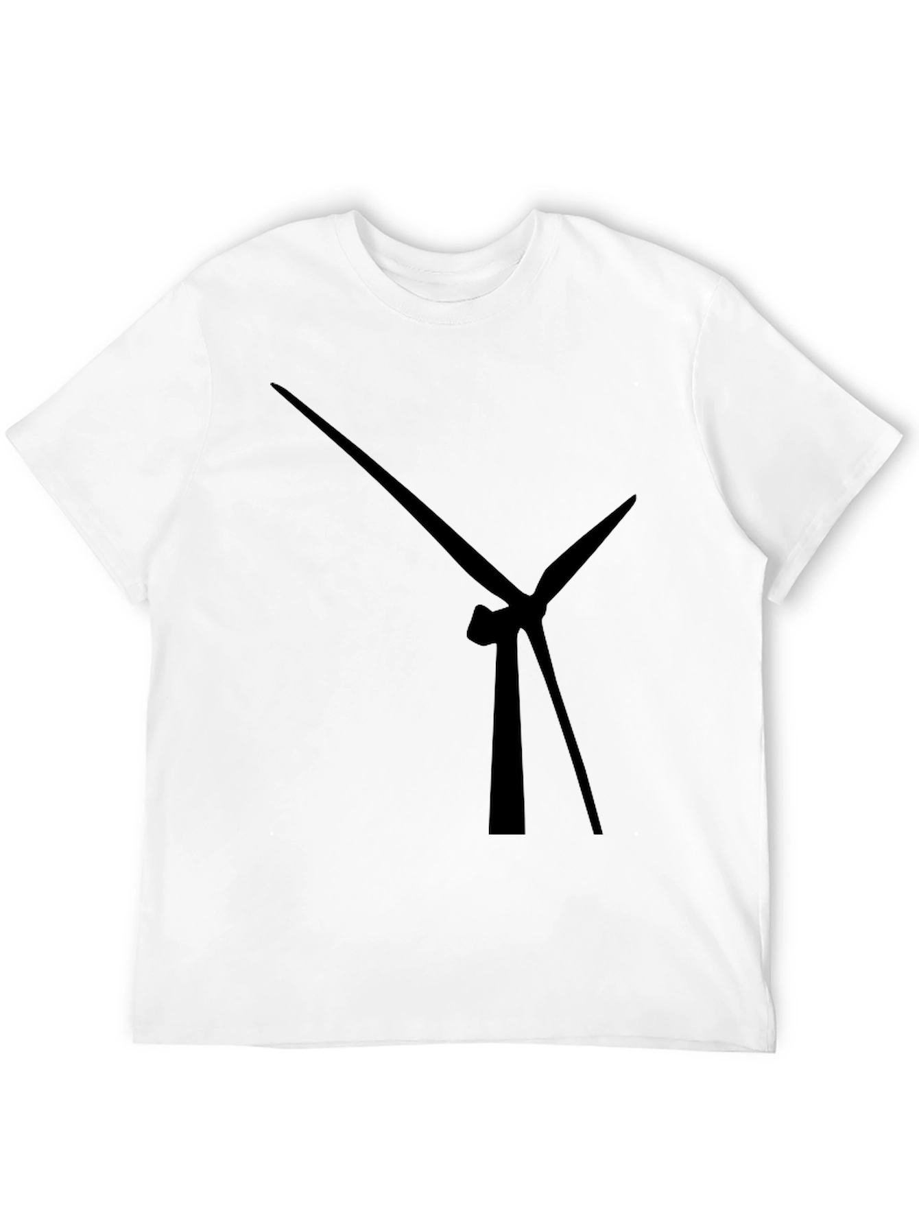 Black Modern Wind Turbine Graphic Black T-Shirt view 12