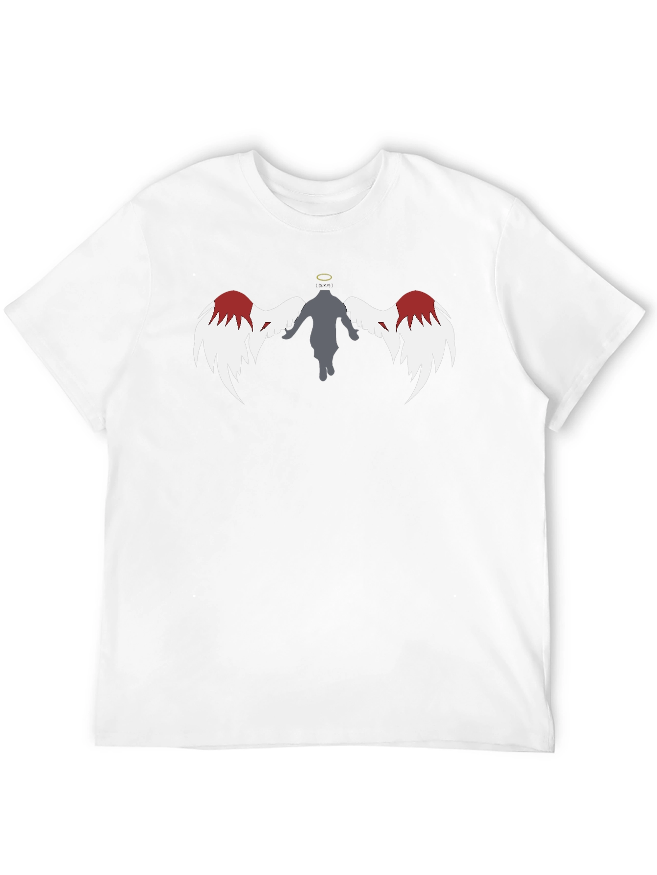 Black Angel Wings Graphic Print Black T-Shirt view 12