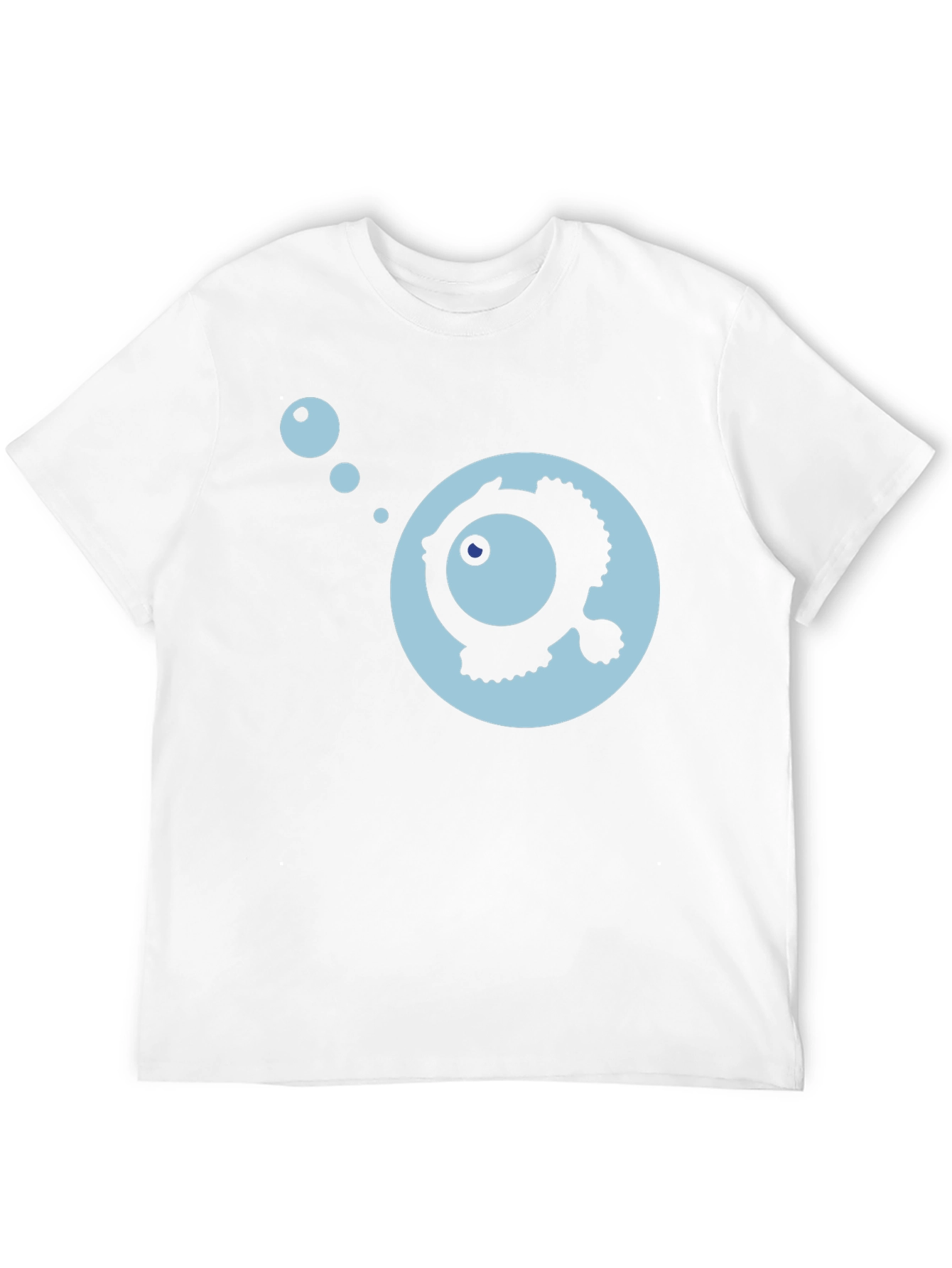 Black Cartoon Fish Graphic Black T-Shirt view 12