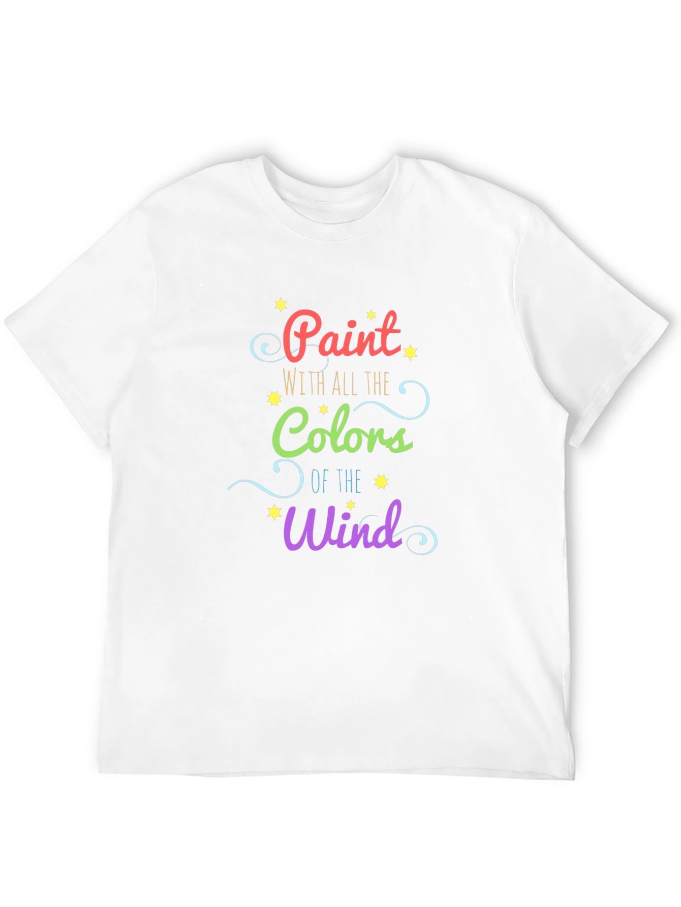 Black Paint with All the Colors of the Wind Graphic Tee view 12