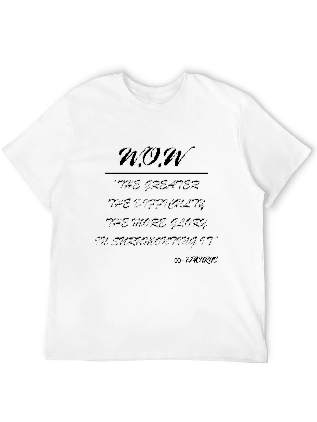 Black Inspirational Quote T-Shirt - The Greater the Difficulty, More Glory view 12