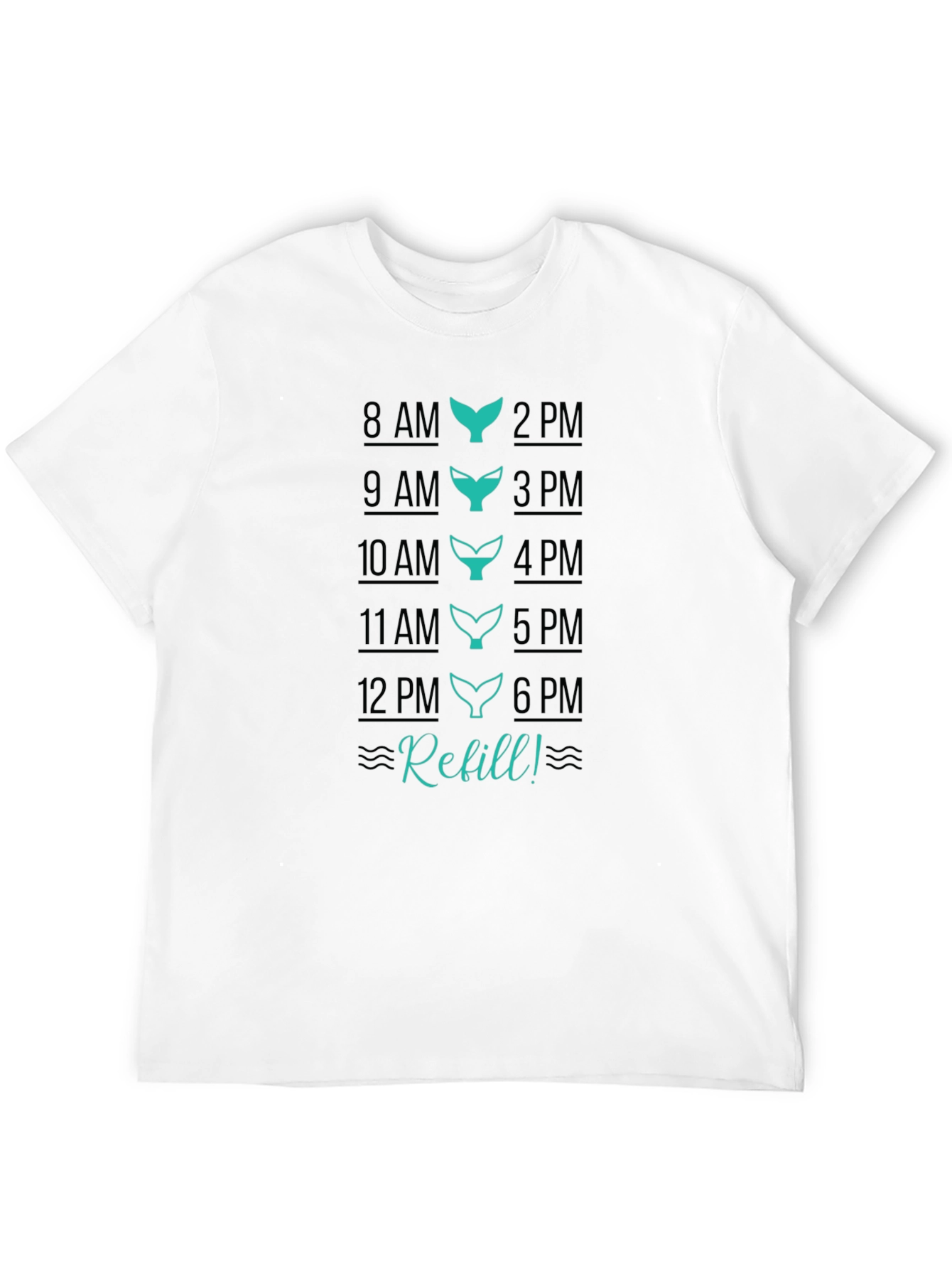 Black Refill Whale Tail Schedule T-Shirt view 12