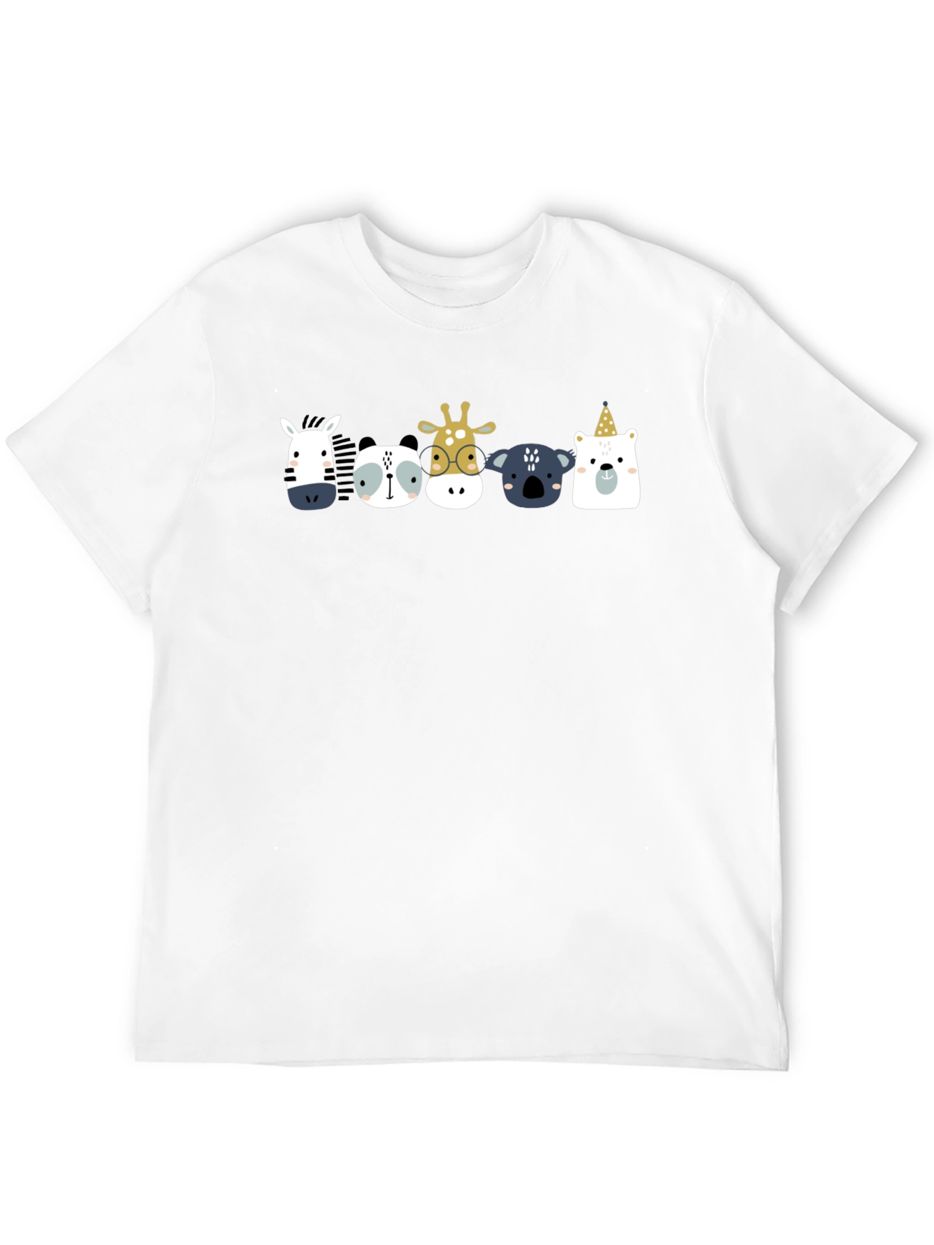 Black Cute Cartoon Animal Print Black T-Shirt view 12