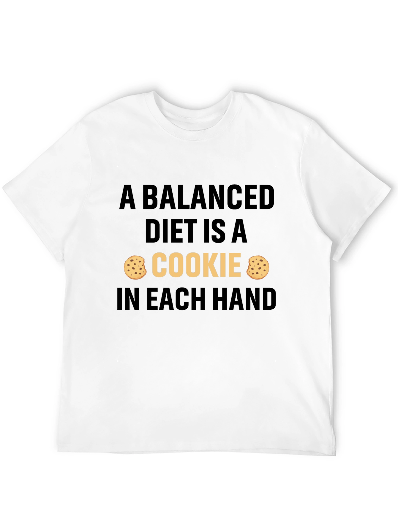 Black Balanced Diet Cookie T-Shirt: Funny Foodie Tee view 12