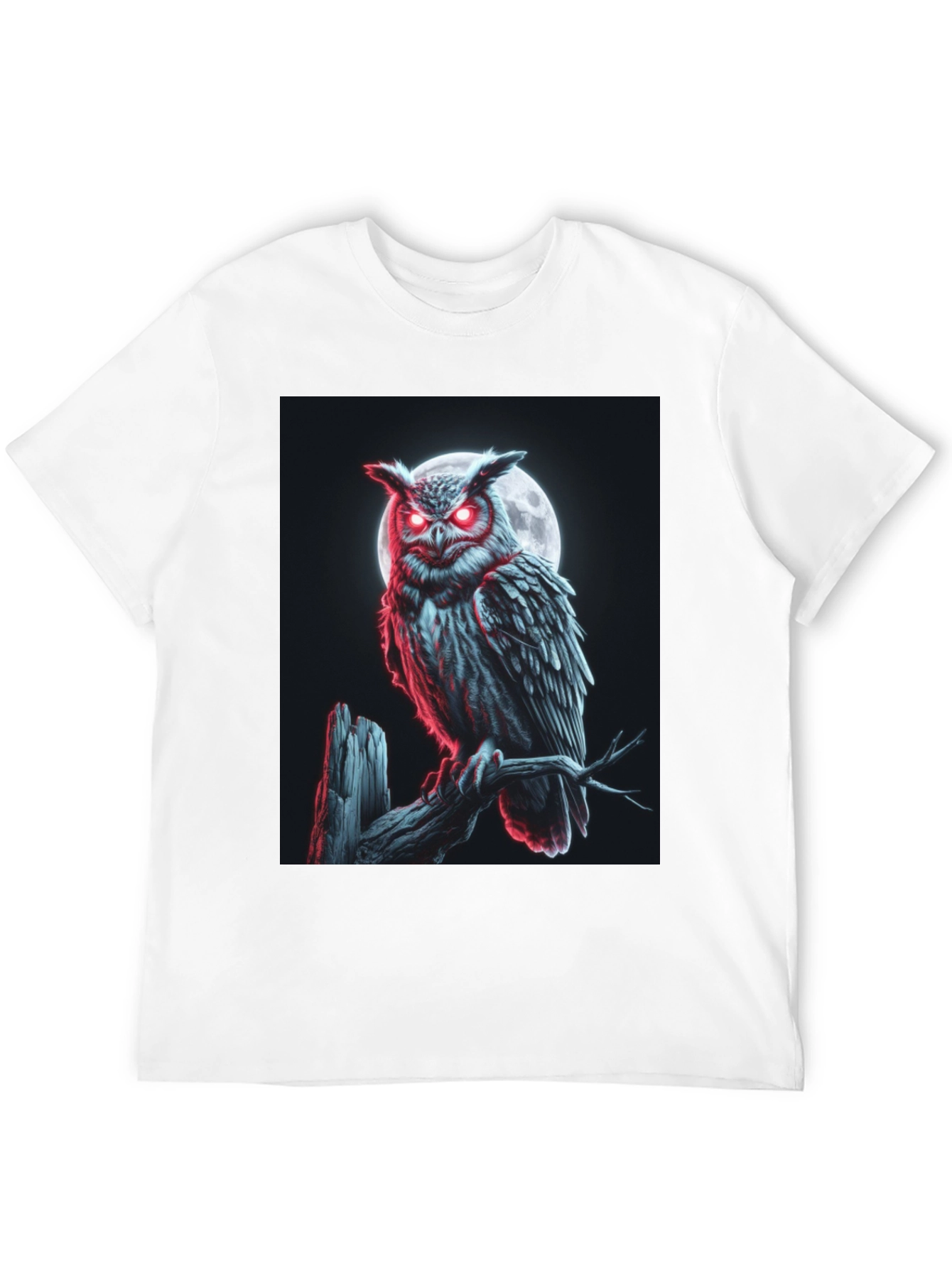 Black Men's Owl Graphic T-Shirt - Moonlit Perch Design view 12