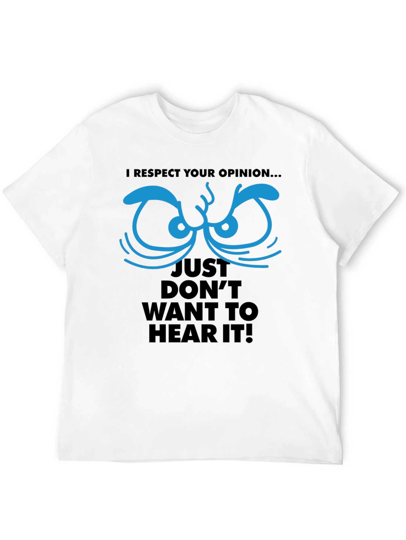 Black Respect Your Opinion Graphic Tee - Funny Novelty T-Shirt view 12