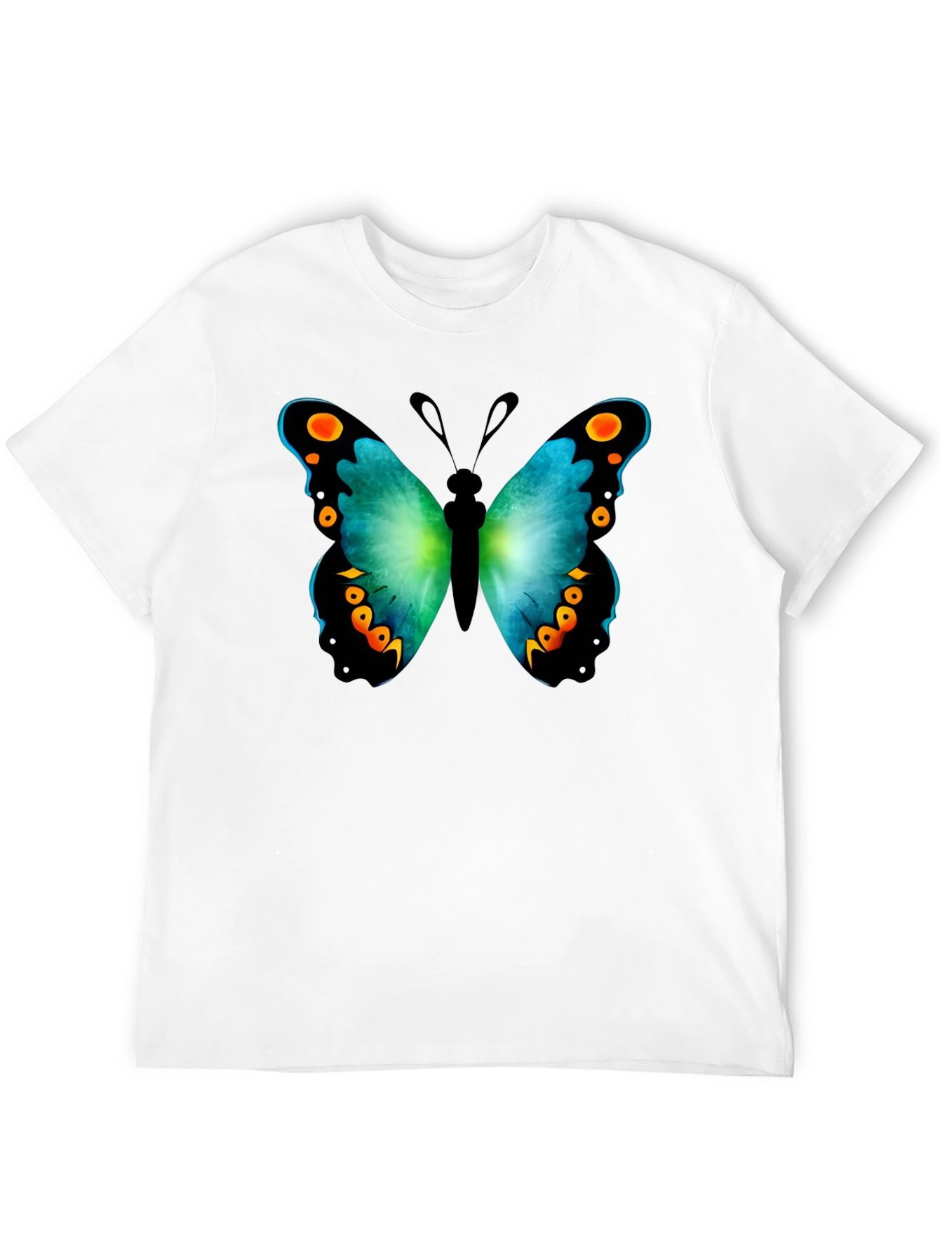 Black Butterfly Graphic Print Crew Neck T-Shirt view 12