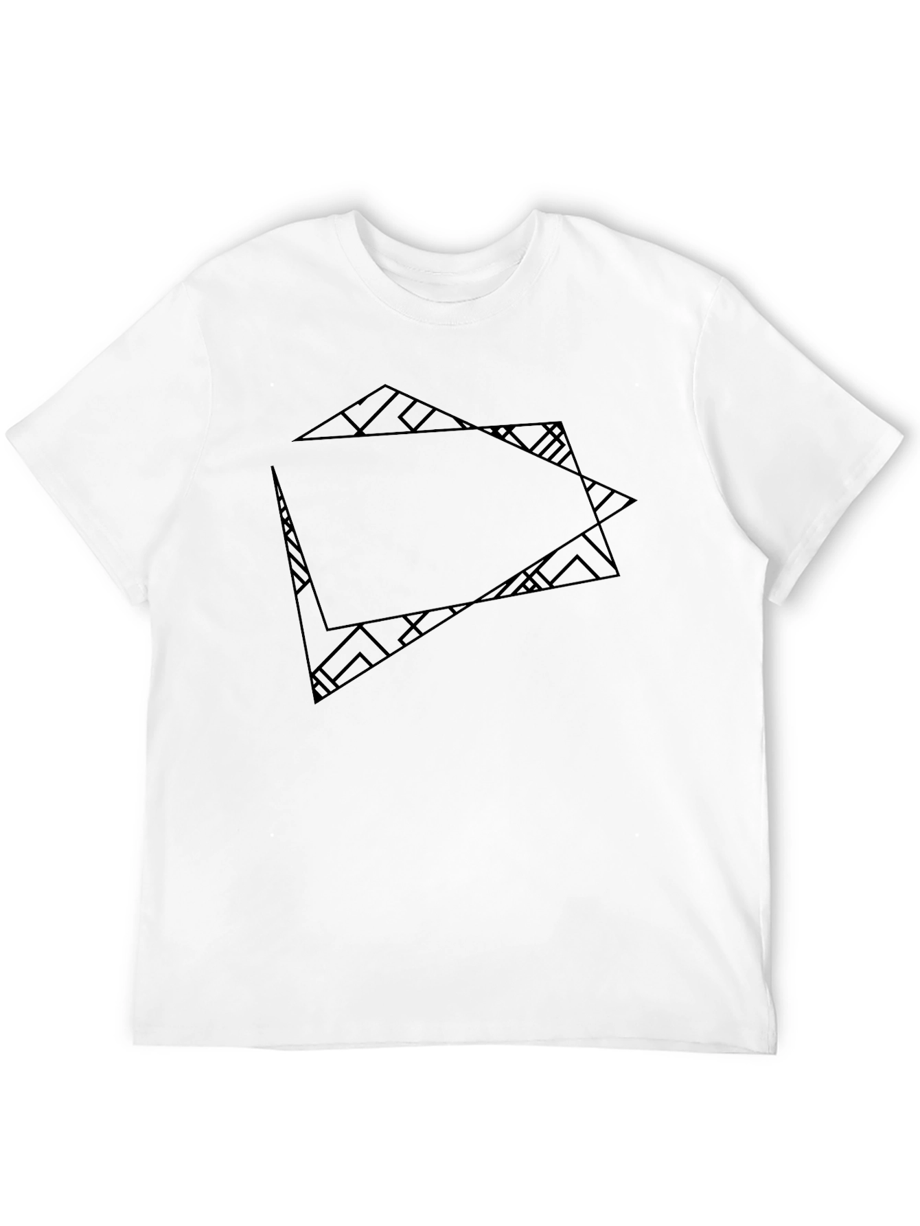 Black Geometric Graphic Print Black T-Shirt view 12