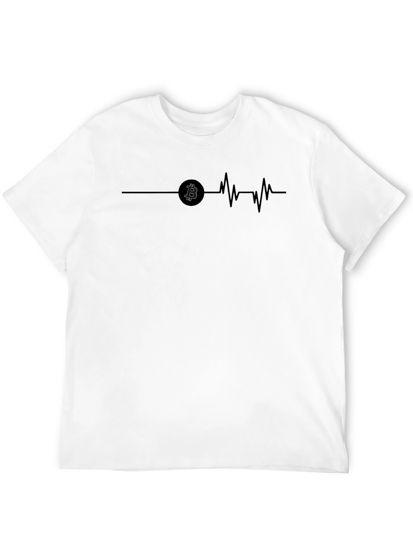 Black Bitcoin Heartbeat Black T-Shirt view 12