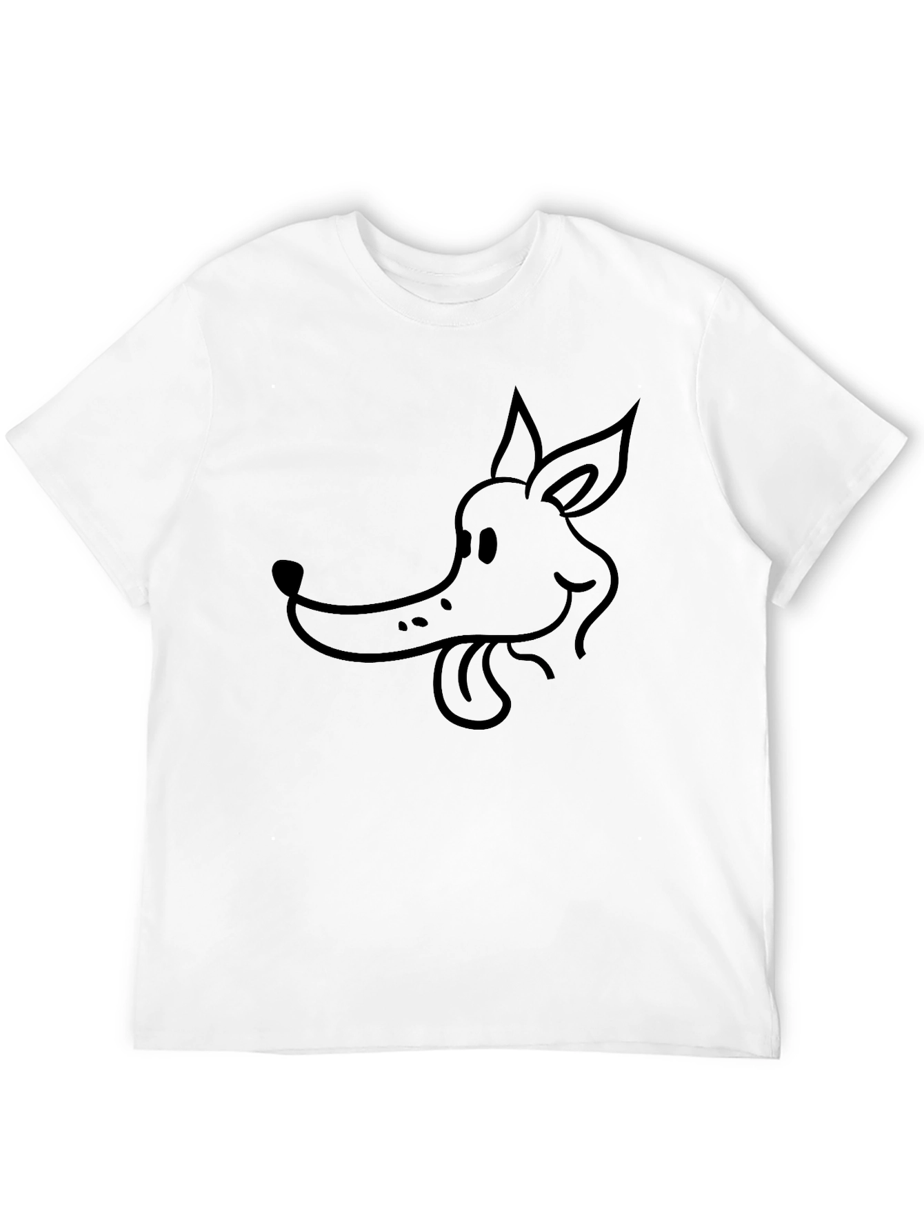 Black Black T-Shirt with Cartoon Dog Design view 12