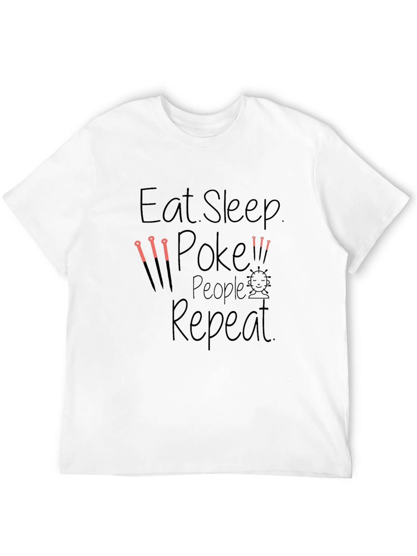 Black Eat Sleep Poke People Repeat Black T-Shirt view 12