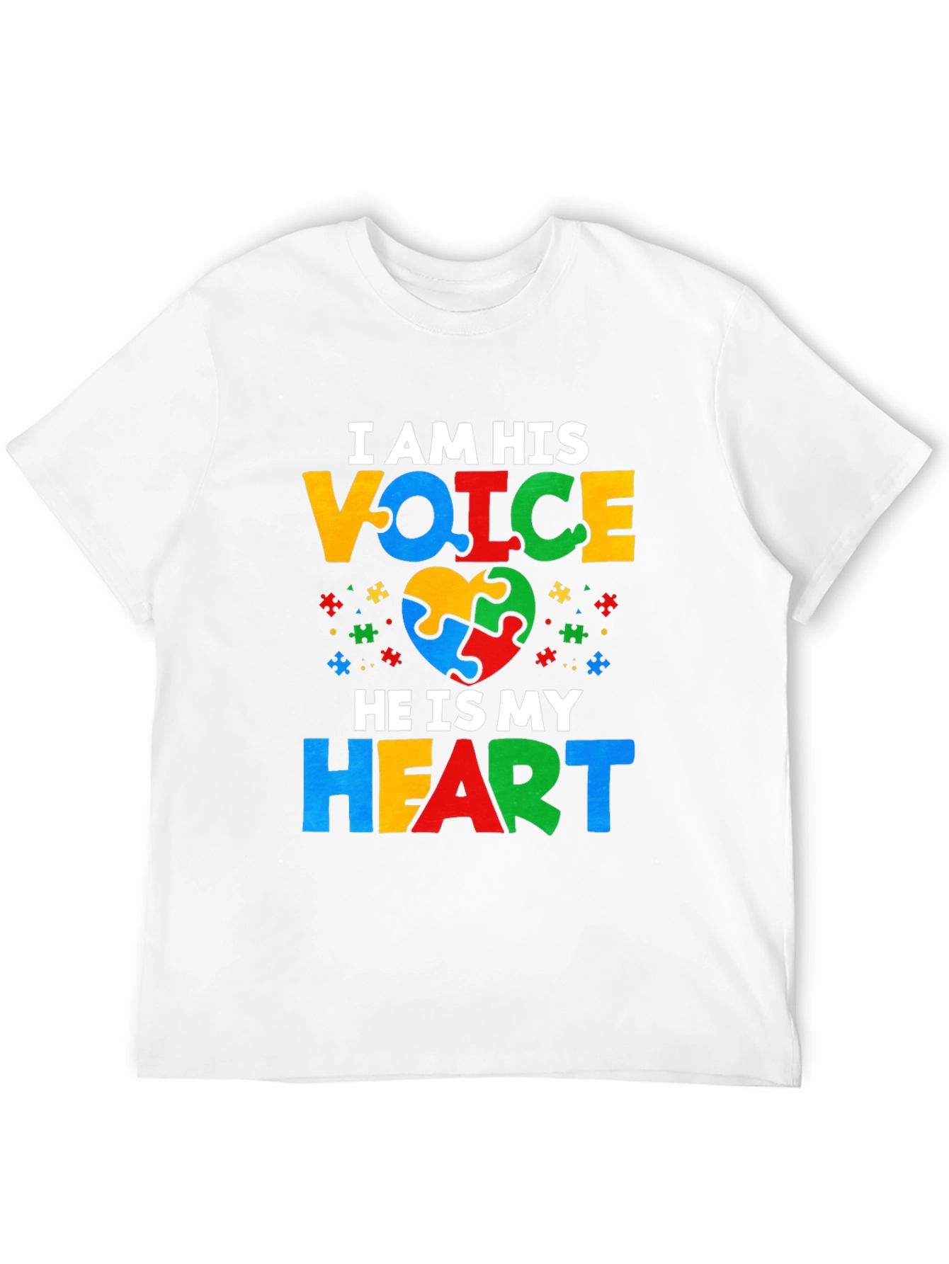 Black Autism Awareness T-Shirt - I Am His Voice view 12