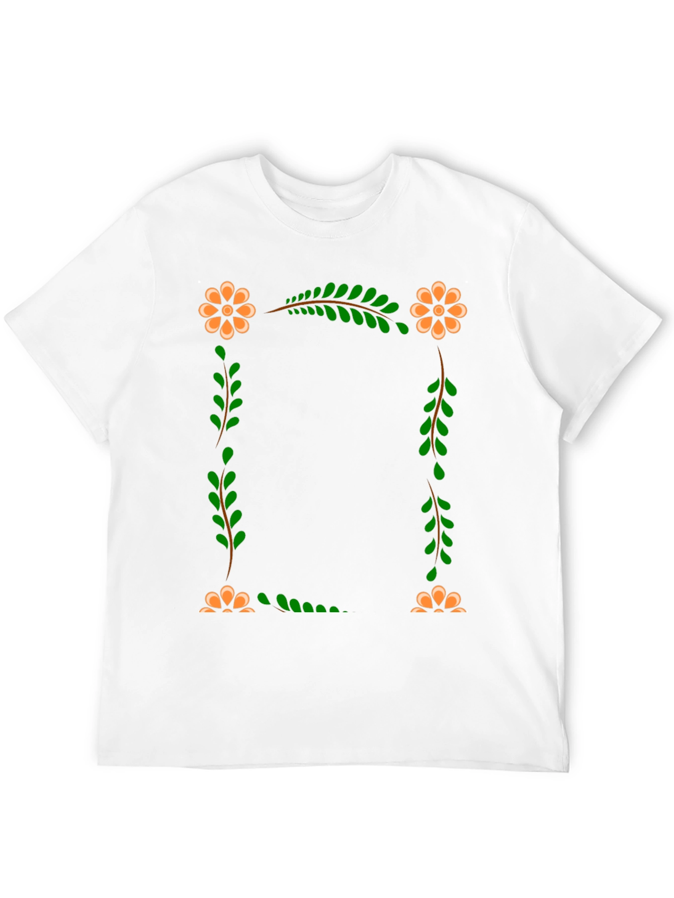 Black Floral Frame Black T-Shirt view 12