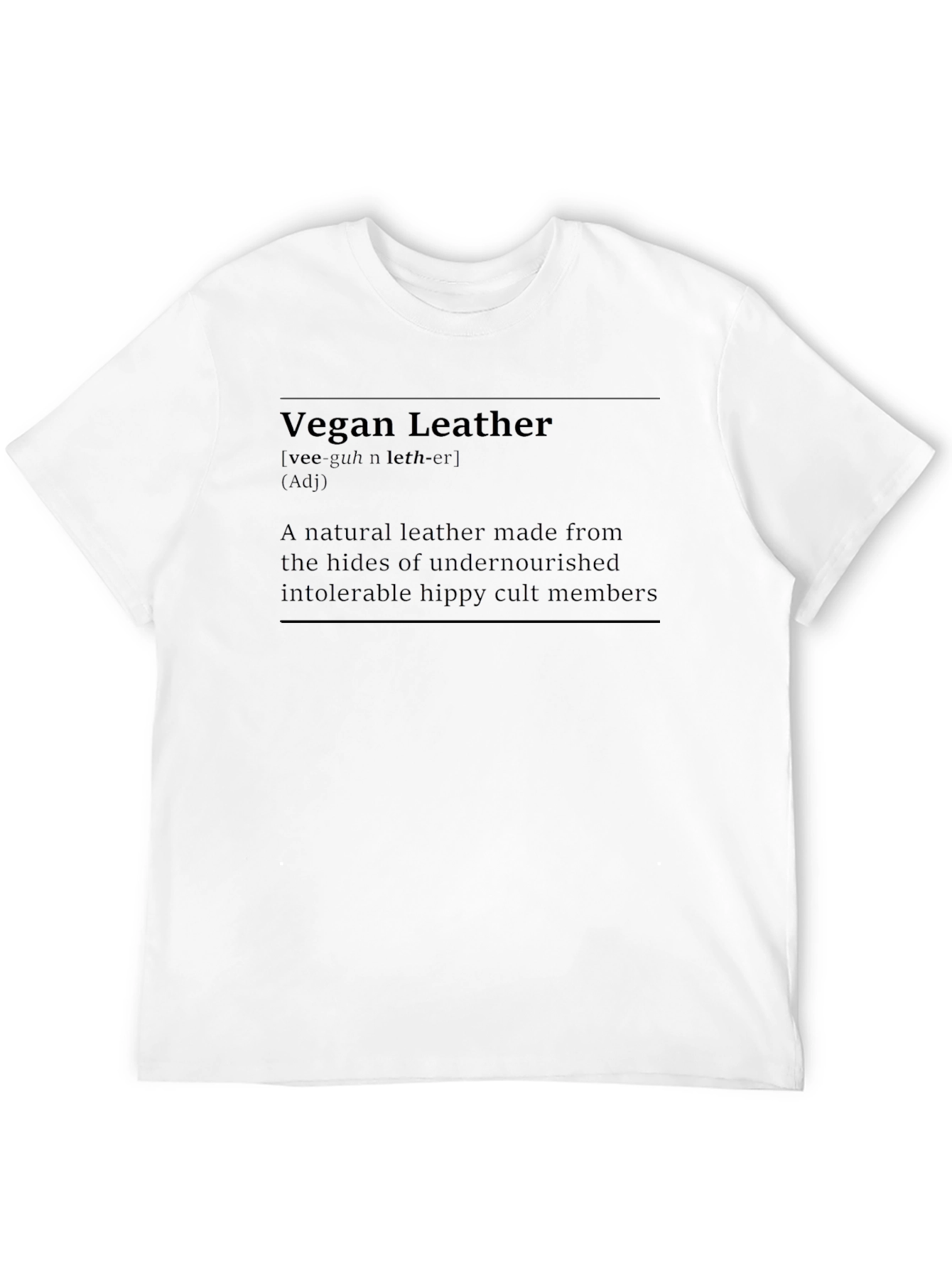Black Vegan Leather Definition Graphic Tee - Cult Classic Humor T-Shirt view 12