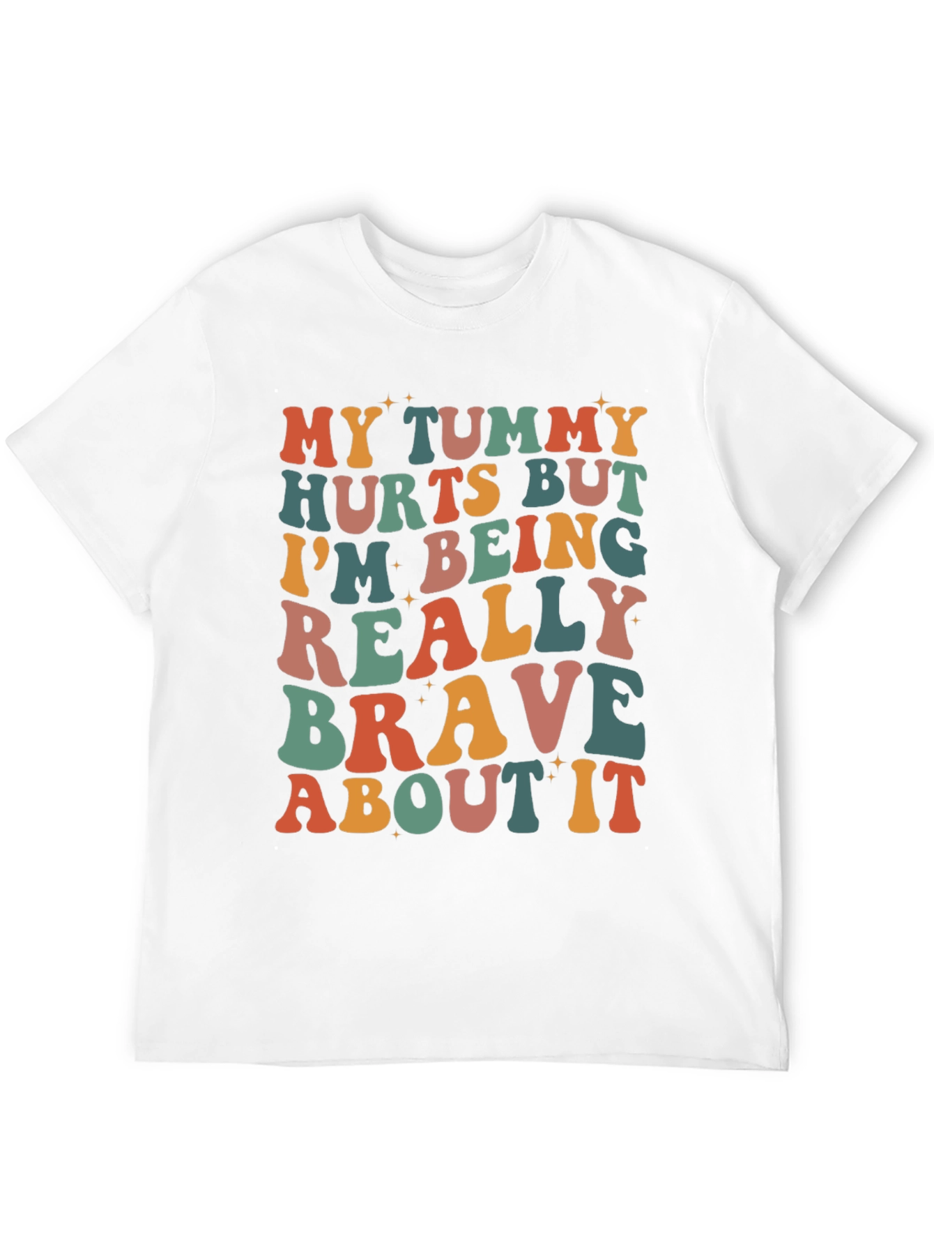 Black Funny Tummy Hurts Brave Graphic Tee view 12