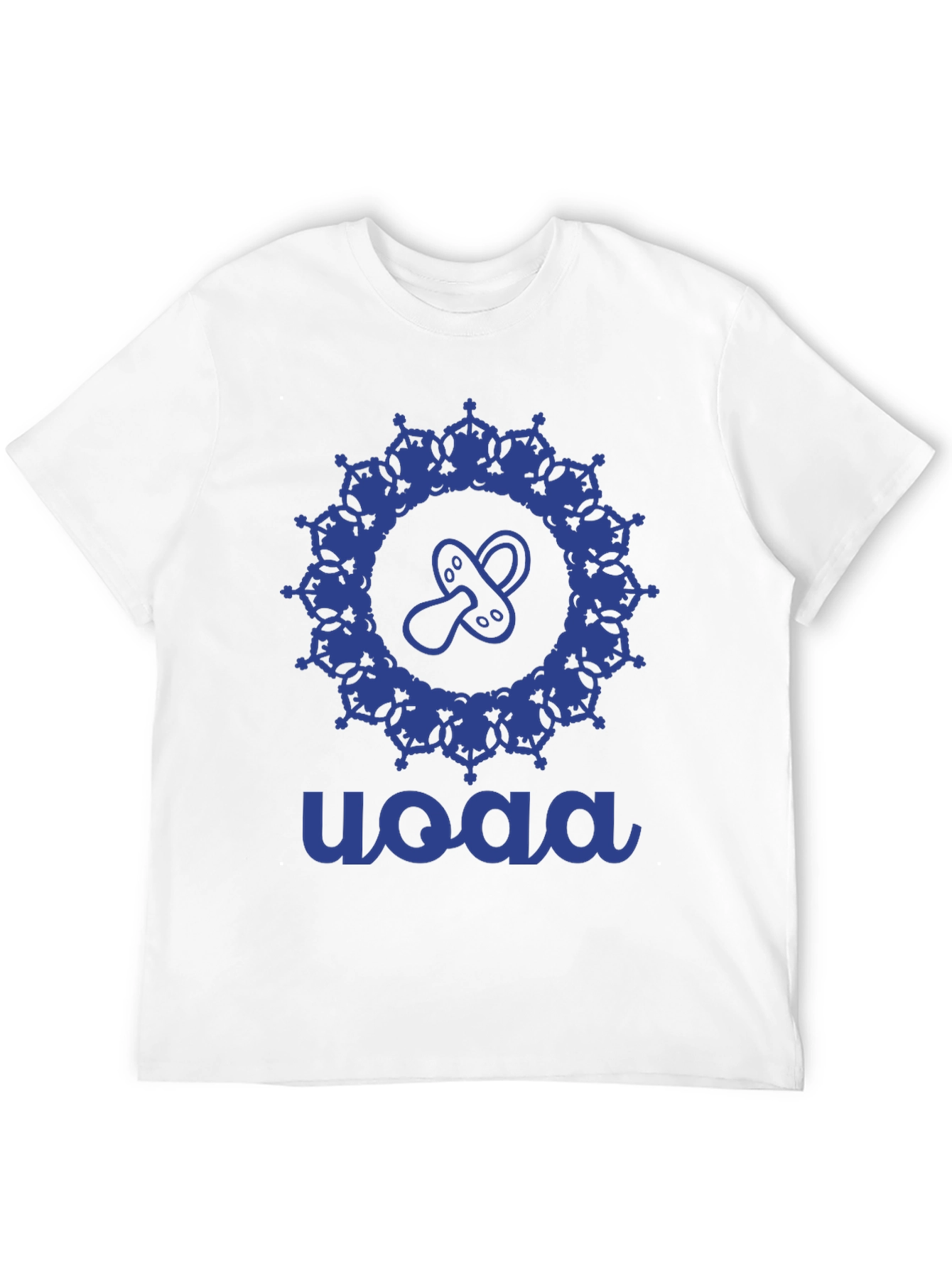 Black Stylish Blue Baby Pacifier Mandala Black T-Shirt view 12