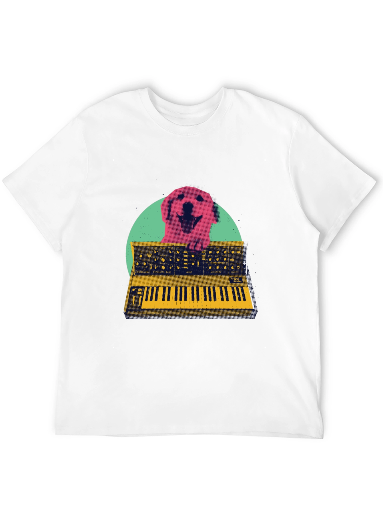 Black Retro Dog Synthesizer T-Shirt - Music Lover Tee view 12