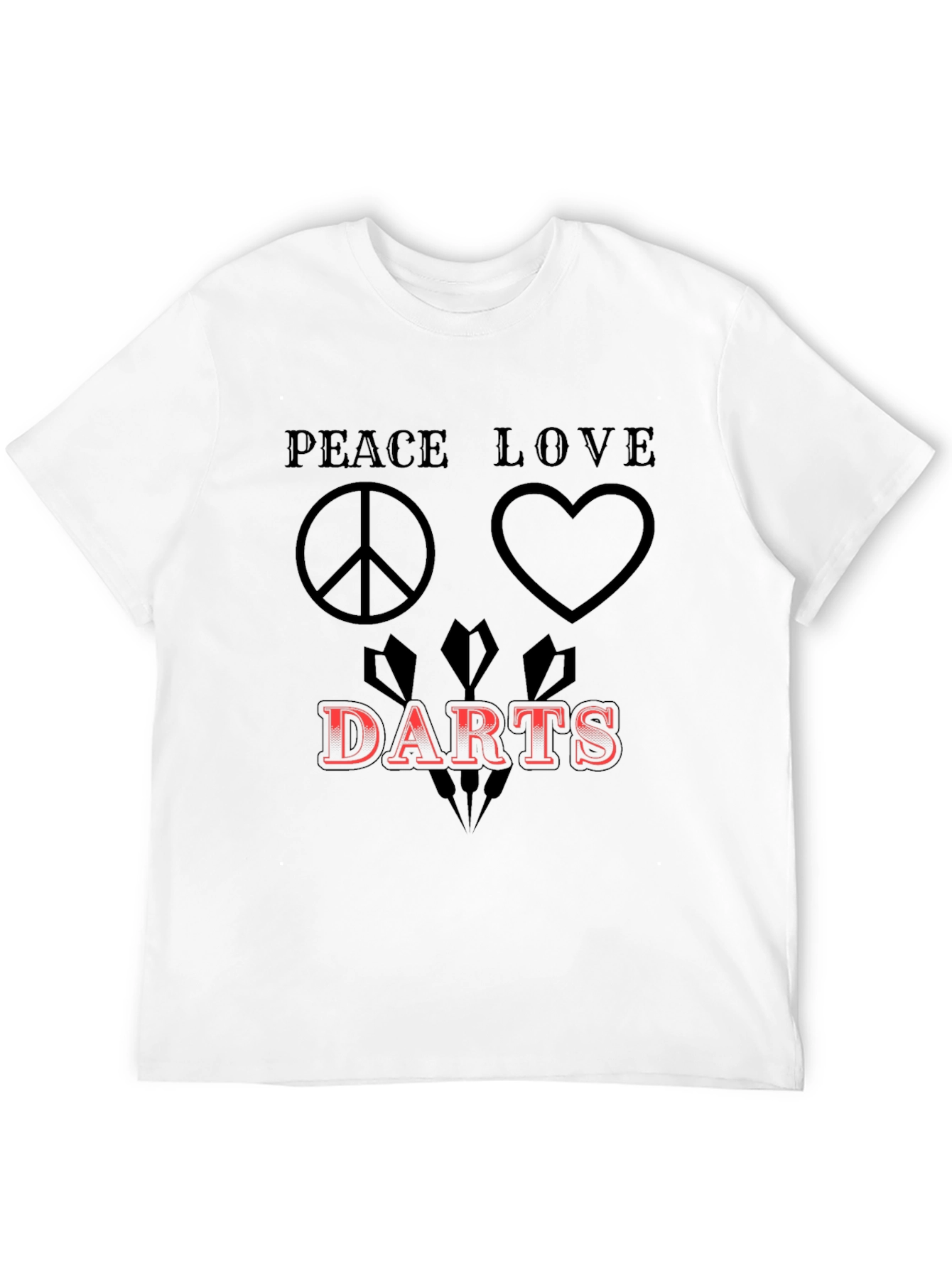 Black Peace Love Darts Black Graphic Tee view 12