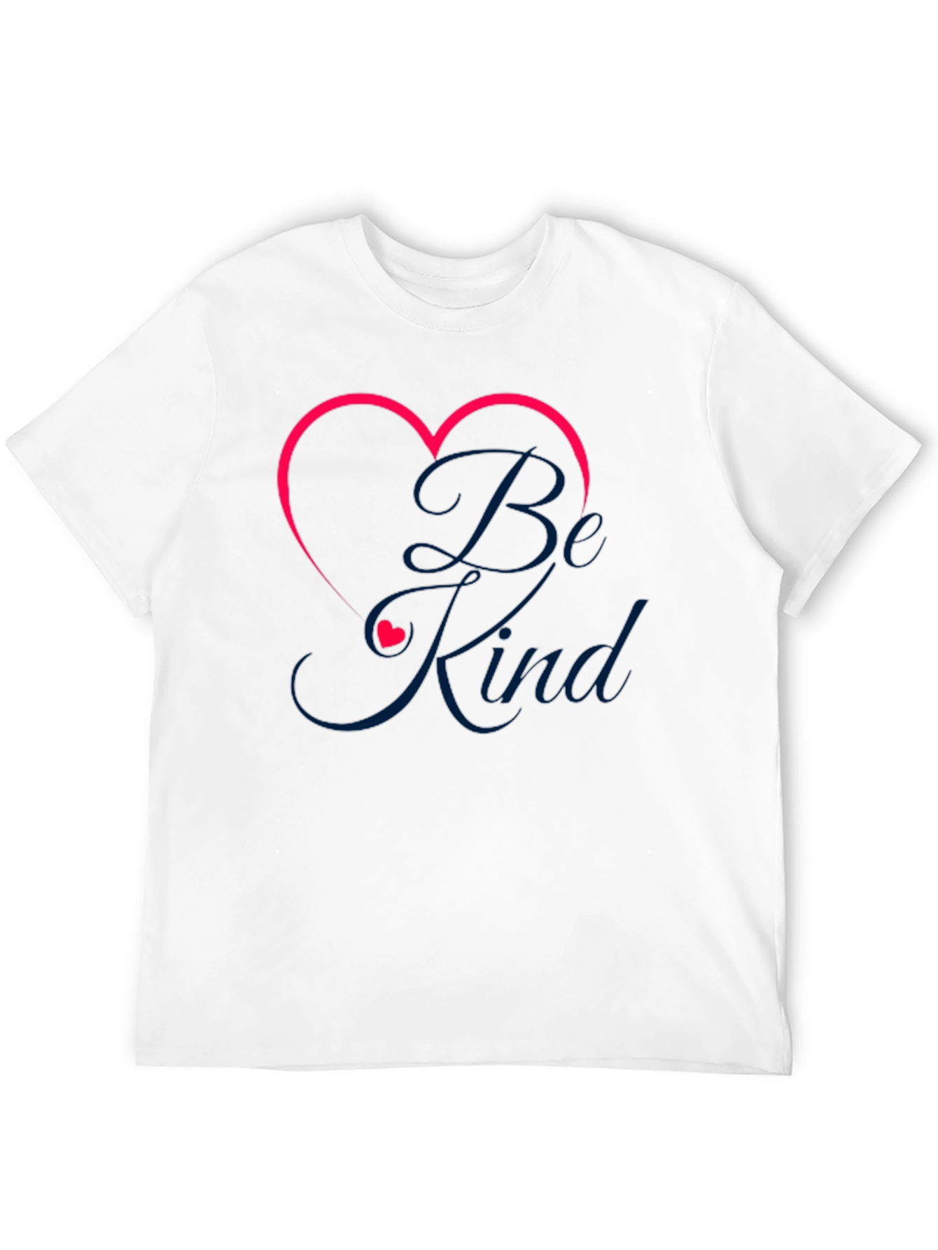 Black Be Kind Heart Graphic Tee - Soft Cotton Blend T-Shirt view 12