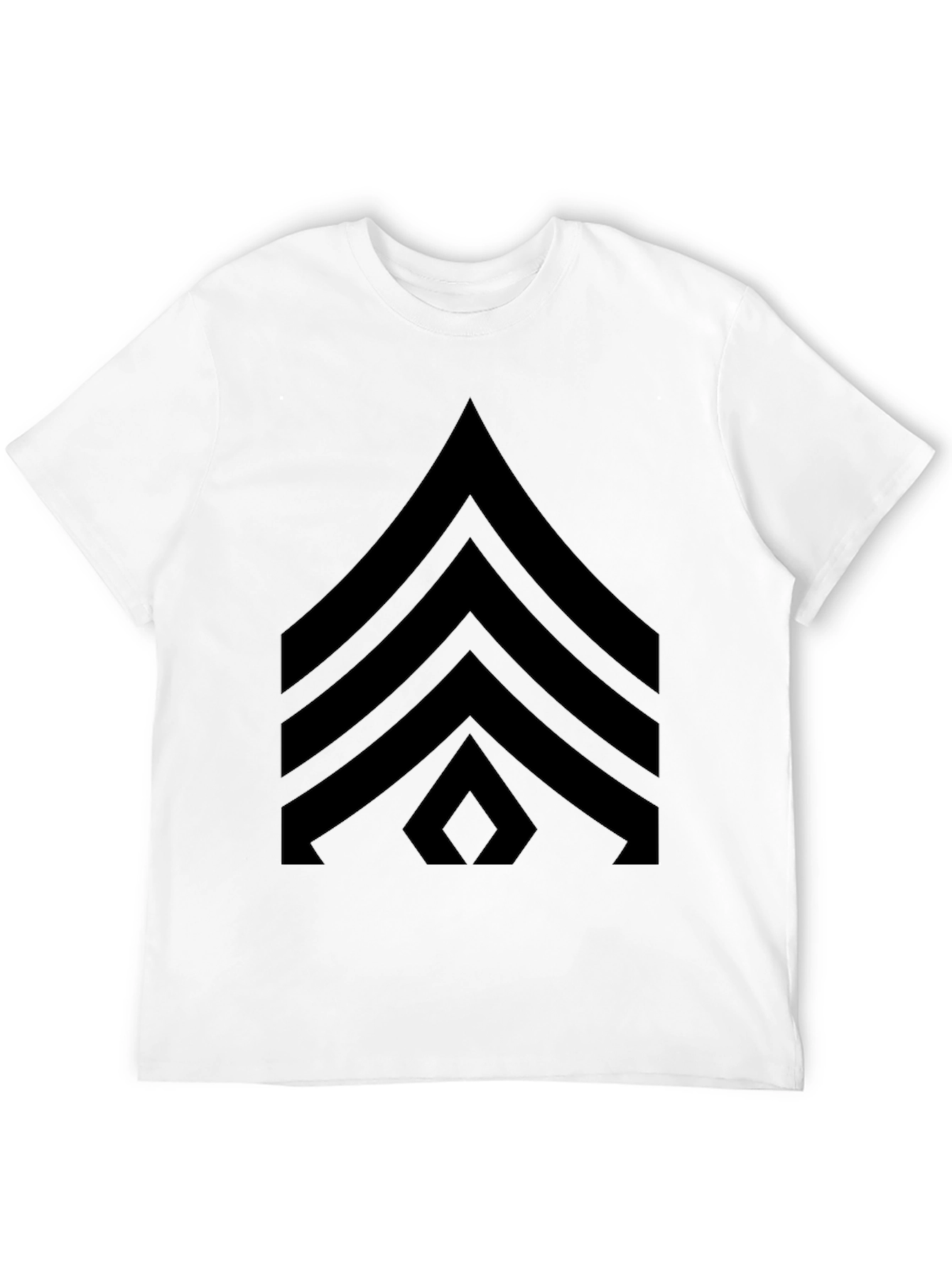 Black Black T-Shirt with Military Sergeant Stripes Design view 12