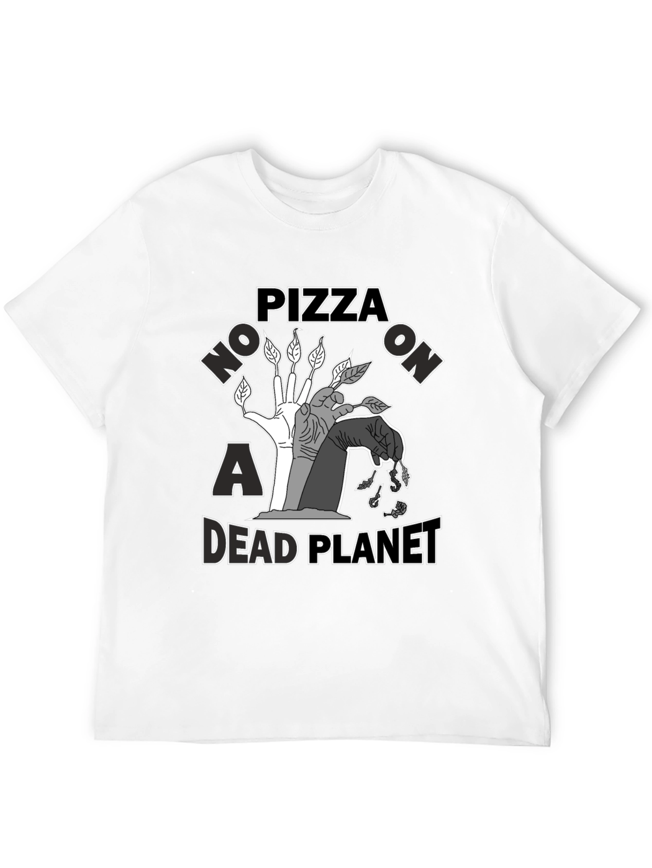 Black Pizza on a Dead Planet Graphic T-Shirt view 12
