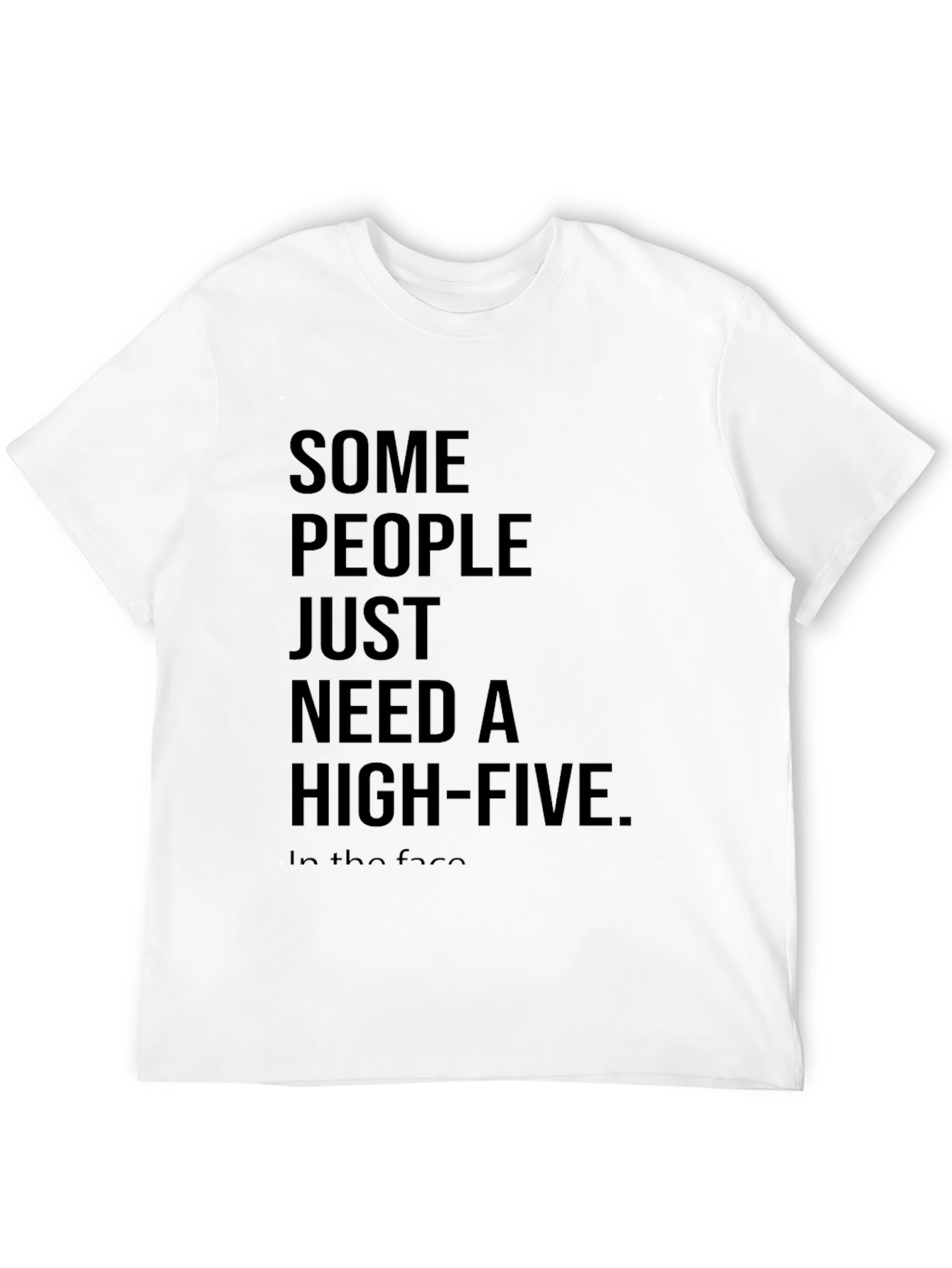 Black Sarcastic High-Five Black Cotton T-Shirt view 12
