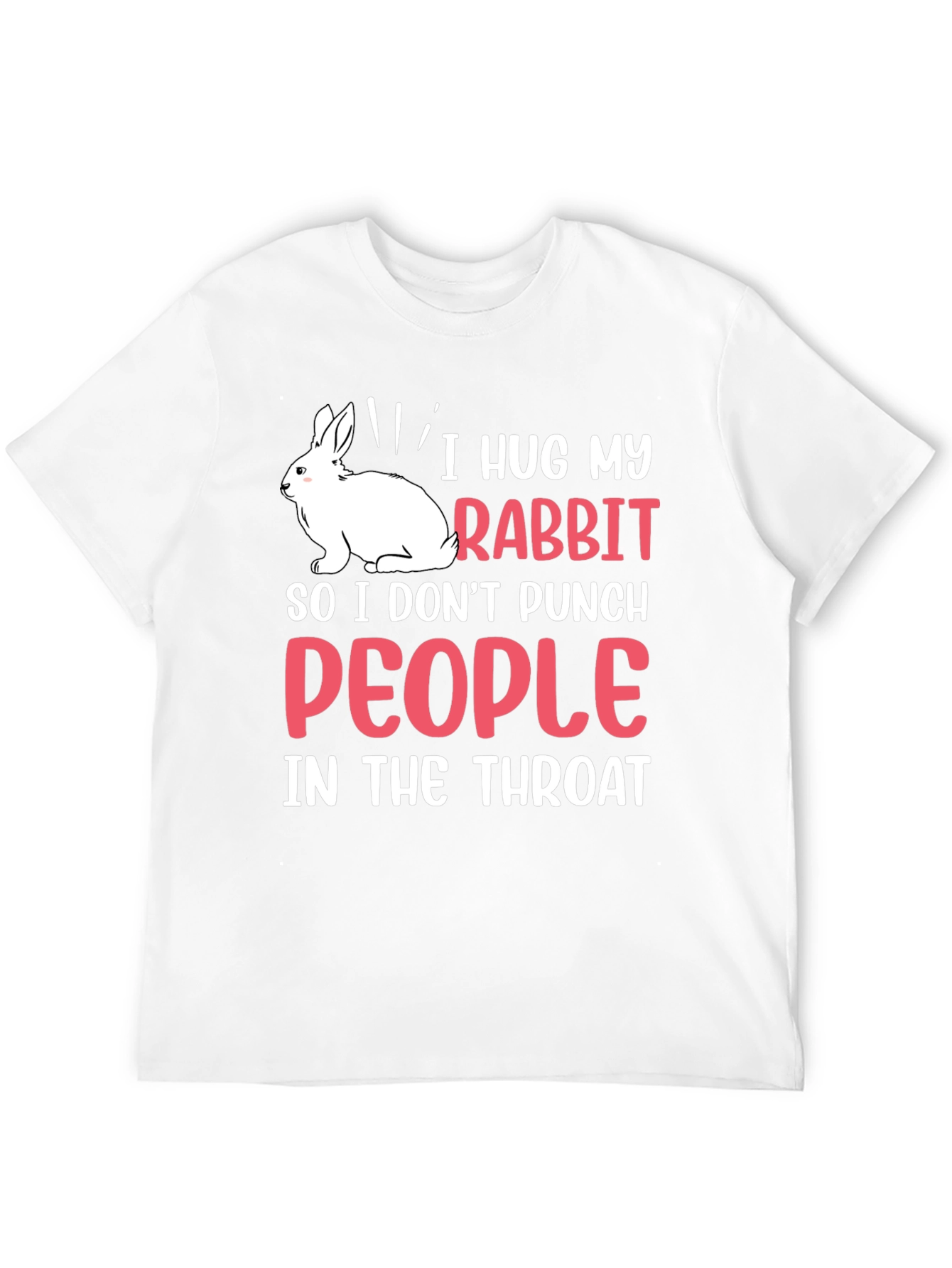 Black I Hug My Rabbit Funny T-Shirt view 12